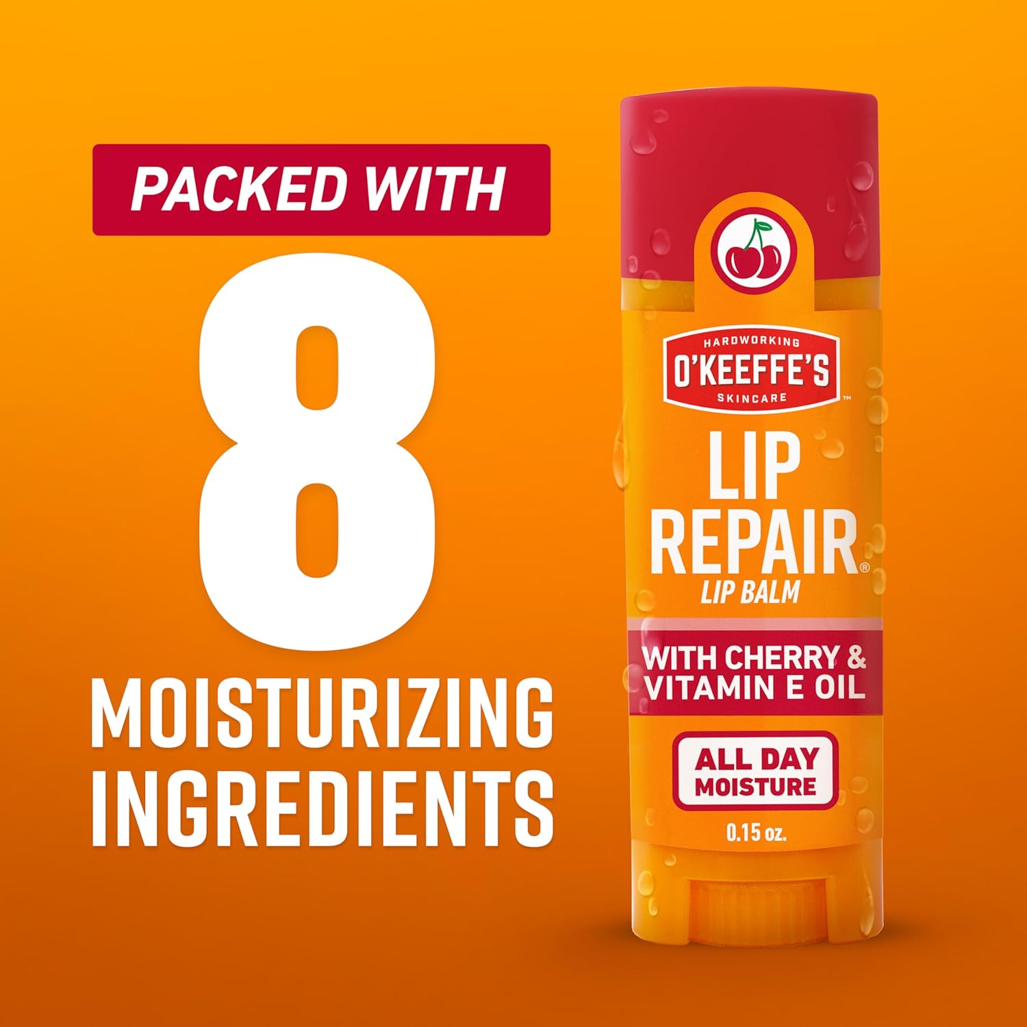 O'Keeffe's Lip Repair Lip Balm with Cherry & Vitamin E Oil - Stick (3 Pack) - Moisturizer for Extremely Cracked, Dry Lips - Image 4
