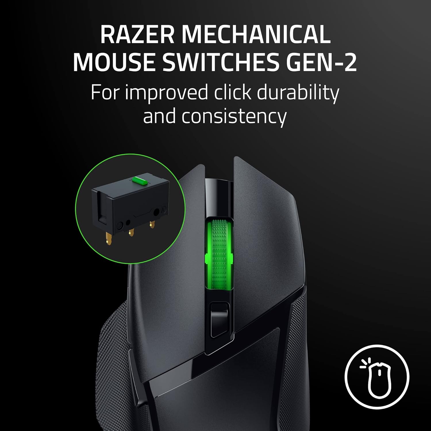 Razer Basilisk V3 X HyperSpeed Gaming Mouse - Optical - Wireless - Bluetooth/Radio Frequency - 2.40 GHz - Black - USB - 18000 dpi - 7 Button(s) - 7 Programmable Button(s) - Right-handed - 1 x AA Batte - Image 6