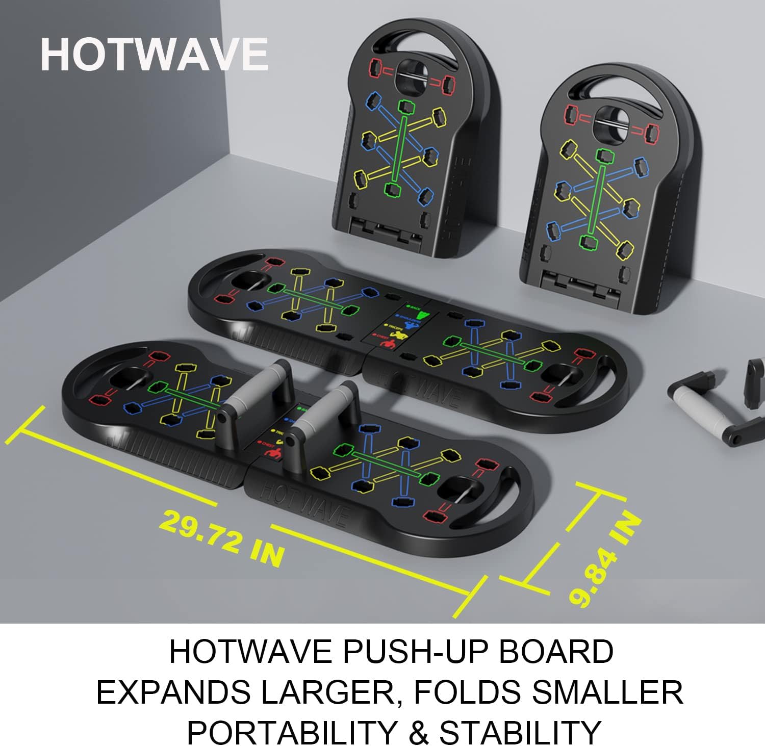 HOTWAVE Push Up Board Fitness, Portable Foldable 20 in 1 Push Up Bar at Home Gym, Pushup Handles for Floor. Professional Strength Training Equipment For Man and Women,Patent Pending - Image 5