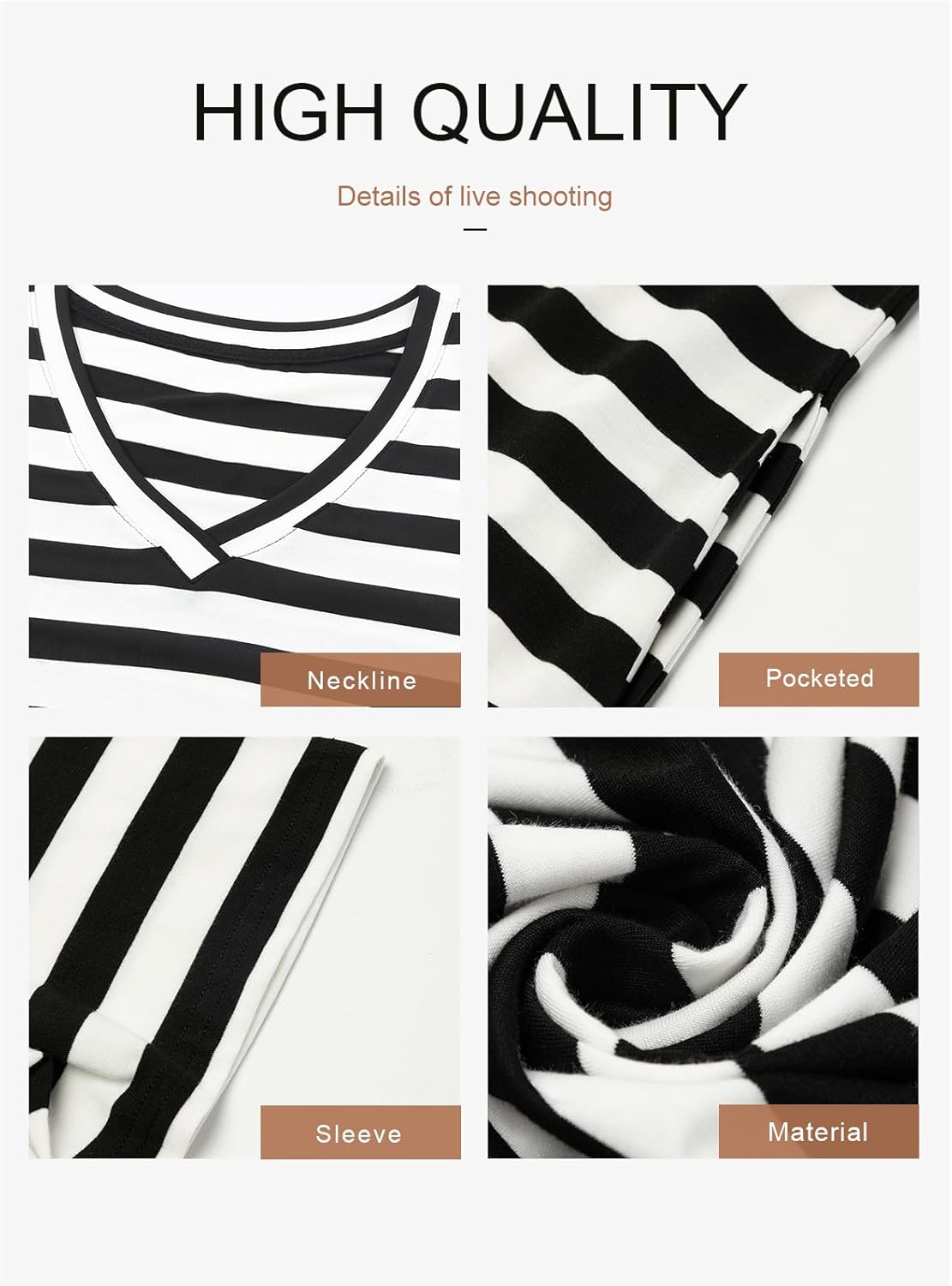 Dokotoo Womens Summer Casual Trendy 2026 Short Sleeve Maxi Dress Striped Split Vacation Color Block T Shirt Dress - Image 5