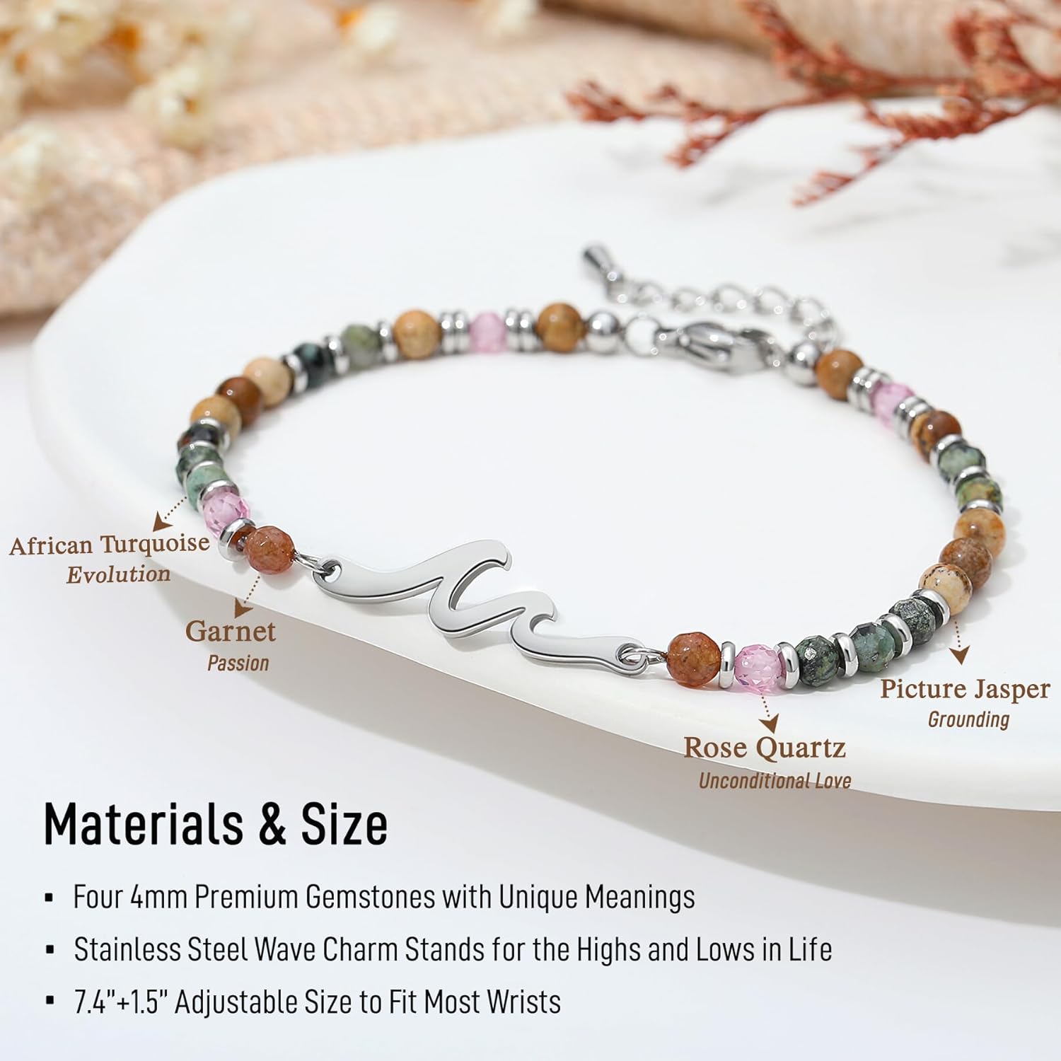 TONY & SANDY Friend Gifts for Women, Unique Birthday Gifts for Women, Sister Gift from Sister, Wave Bracelet, Christmas Easter Mother's Day Gift for Her, Bestie Friendship Bracelets - Image 3