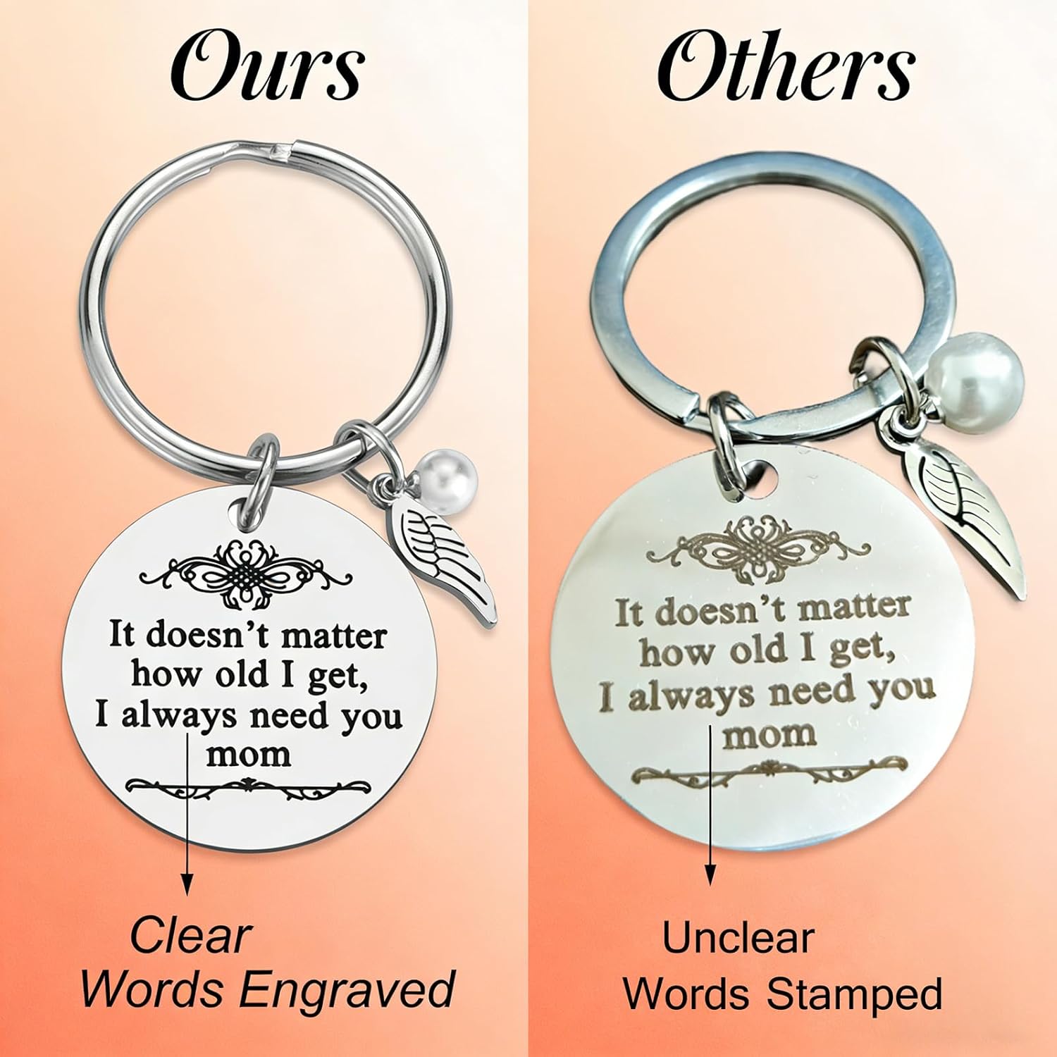 iJuqi Mother's Day Gifts from Daughter Son for Mom Birthday Valentine's Day Christmas Gifts Mom Keychain Mother Keyring - Image 2