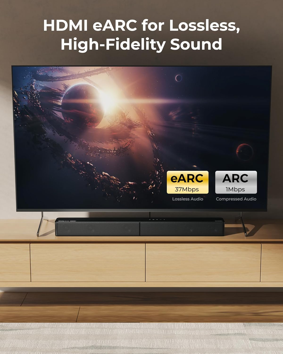 ULTIMEA 5.1CH Surround Sound Bar with Subwoofer, Dolby Atmos, VoiceMX, BassMX, APP, 300W Soundbar for Smart TV, Home Theater Surround Sound System for TV, BT 5.4, Poseidon M60 (2025 Model) - Image 8