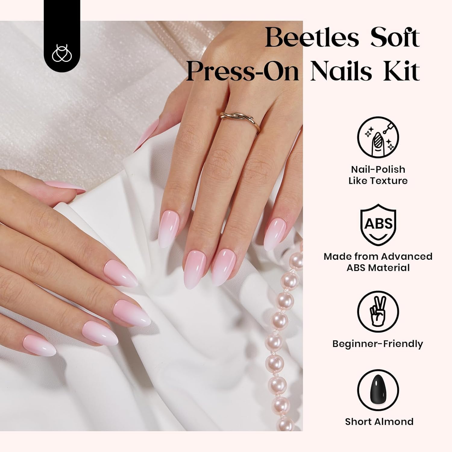 Beetles Press on Nails Kit 720Pcs 24 Colors, Short Almond Press on Nails Glossy Matte Glitter With Nail Glue & Nail Tabs Stickers, Natural Fit Lightweight Fake Nails Kit Art For Women Girls - Image 3