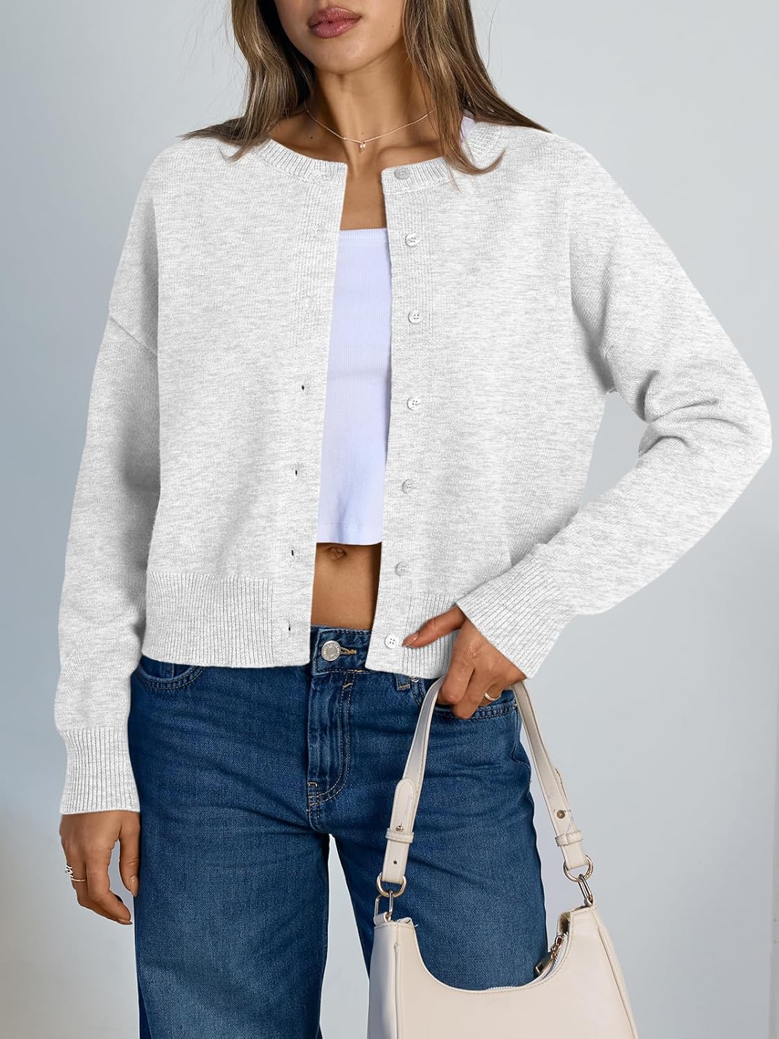 Trendy Queen Cropped Cardigan Sweaters for Women Lightweight Y2k Fall Outfits Spring Fashion Clothes 2026 - Image 2