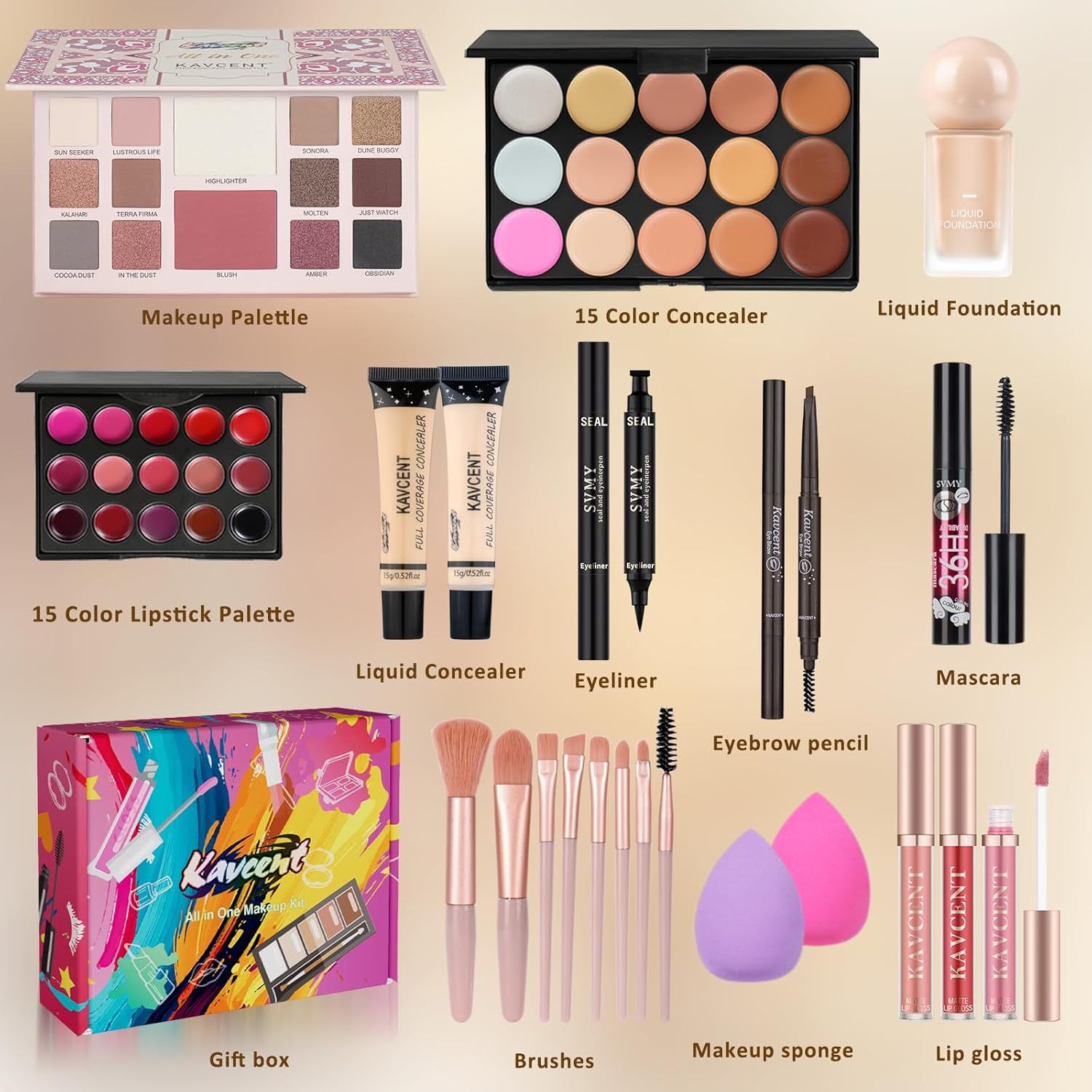 Makeup Kit Makeup Set for Women Teens full Kit Makeup Kits for Teenagers Eyeshadow Foundation Makeup Gift Sets for Teen Girls Women Christmas Gifts - Image 2