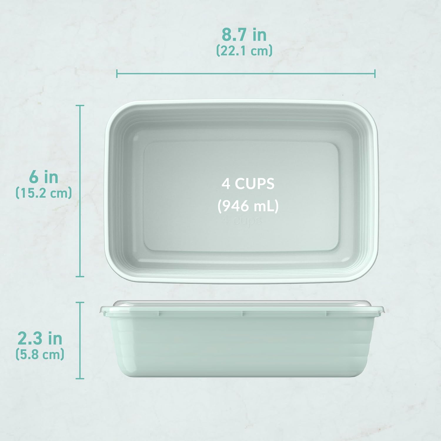 Bentgo Prep - 20-Piece 1-Compartment Reusable Meal Prep Containers with Lids, PFAS & BPA Free Materials, Durable, Microwave, Freezer, & Dishwasher Safe To Go Food Storage (Mint) - Image 7