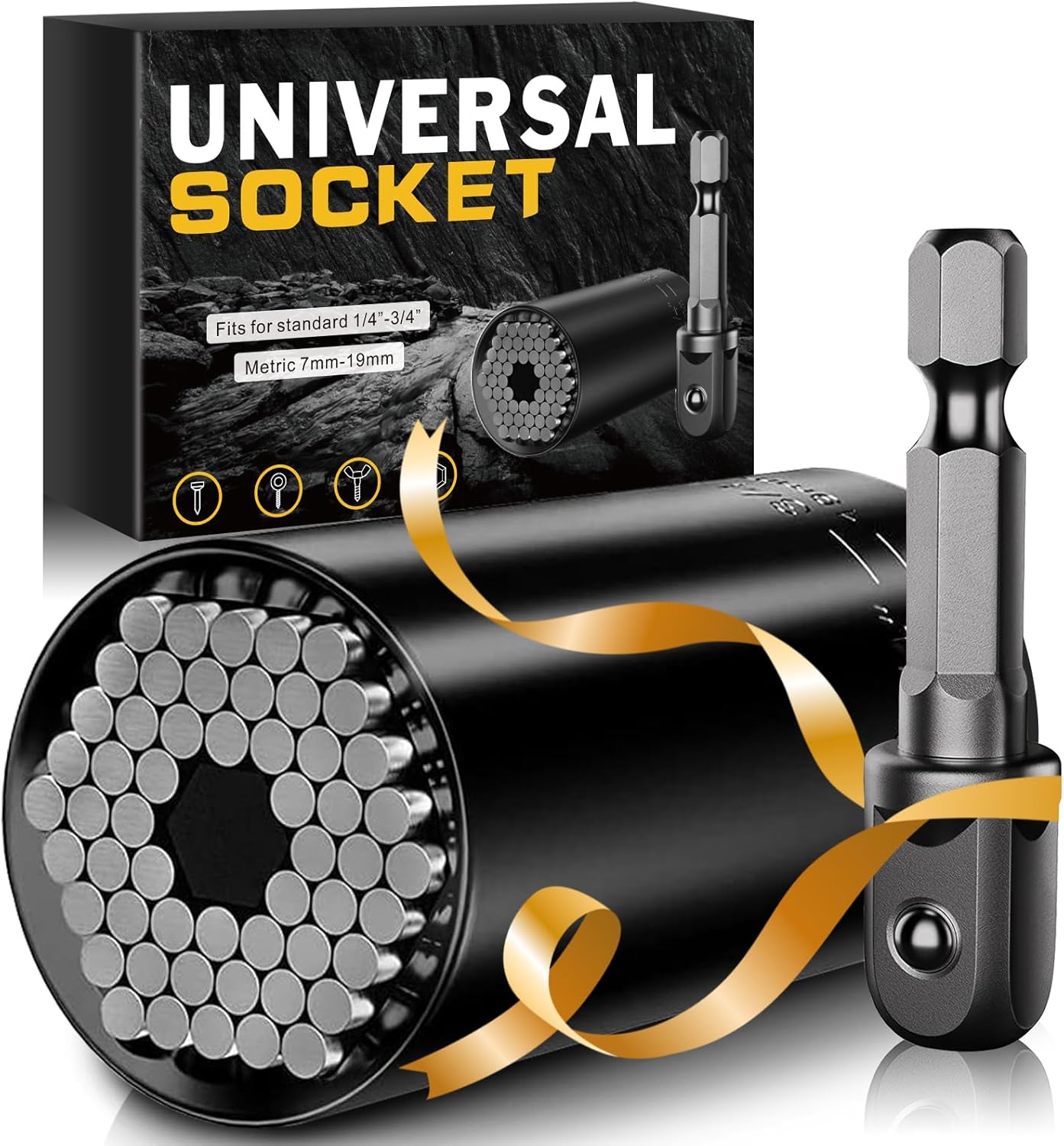Fathers Day Dad Gifts from Daughter Son Wife Super Universal Socket Tools Gifts for Dad Father Husband Grandpa Stepdad Papa Mens Gifts for Him Men Husband Cool Stuff Gadgets Present Ideas (7-19mm)