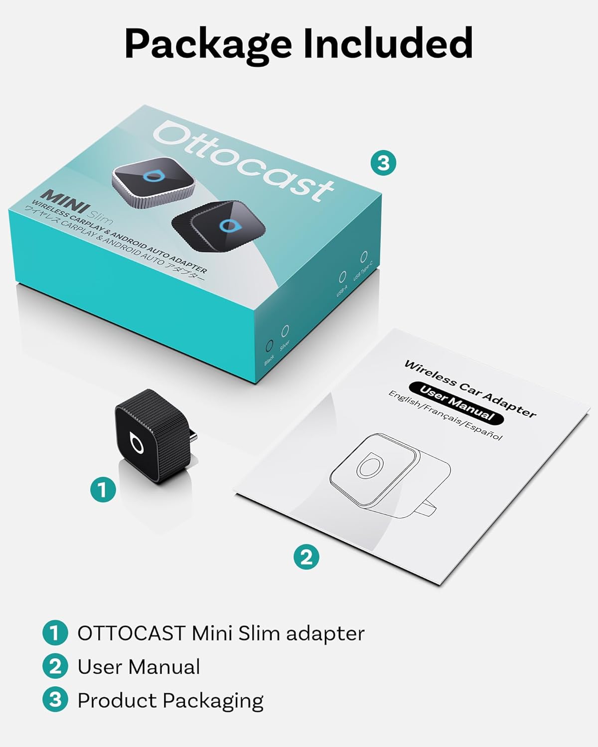Ottocast Mini Cube 3.0 USB C Wireless CarPlay Adapter, Android Auto Wireless Adapter, Plug & Play with Fast Auto-Reconnect, Mini Car Adapter - Image 8