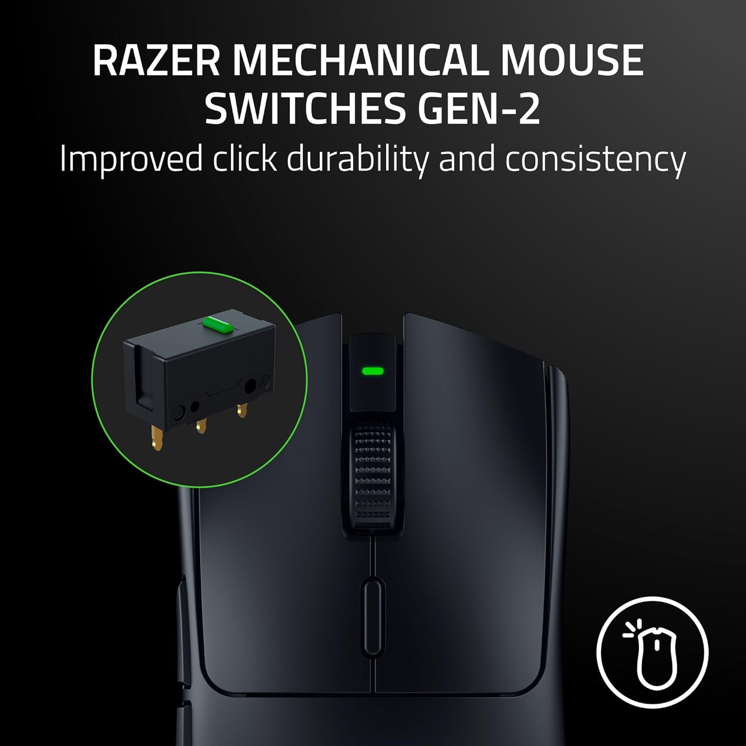 Razer Viper V3 HyperSpeed Wireless Esports Gaming Mouse: 82g Lightweight - Up to 280 Hr Battery - 30K DPI Optical Sensor - Gen-2 Mechanical Switches - 8 Programmable Controls - Classic Black - Image 5