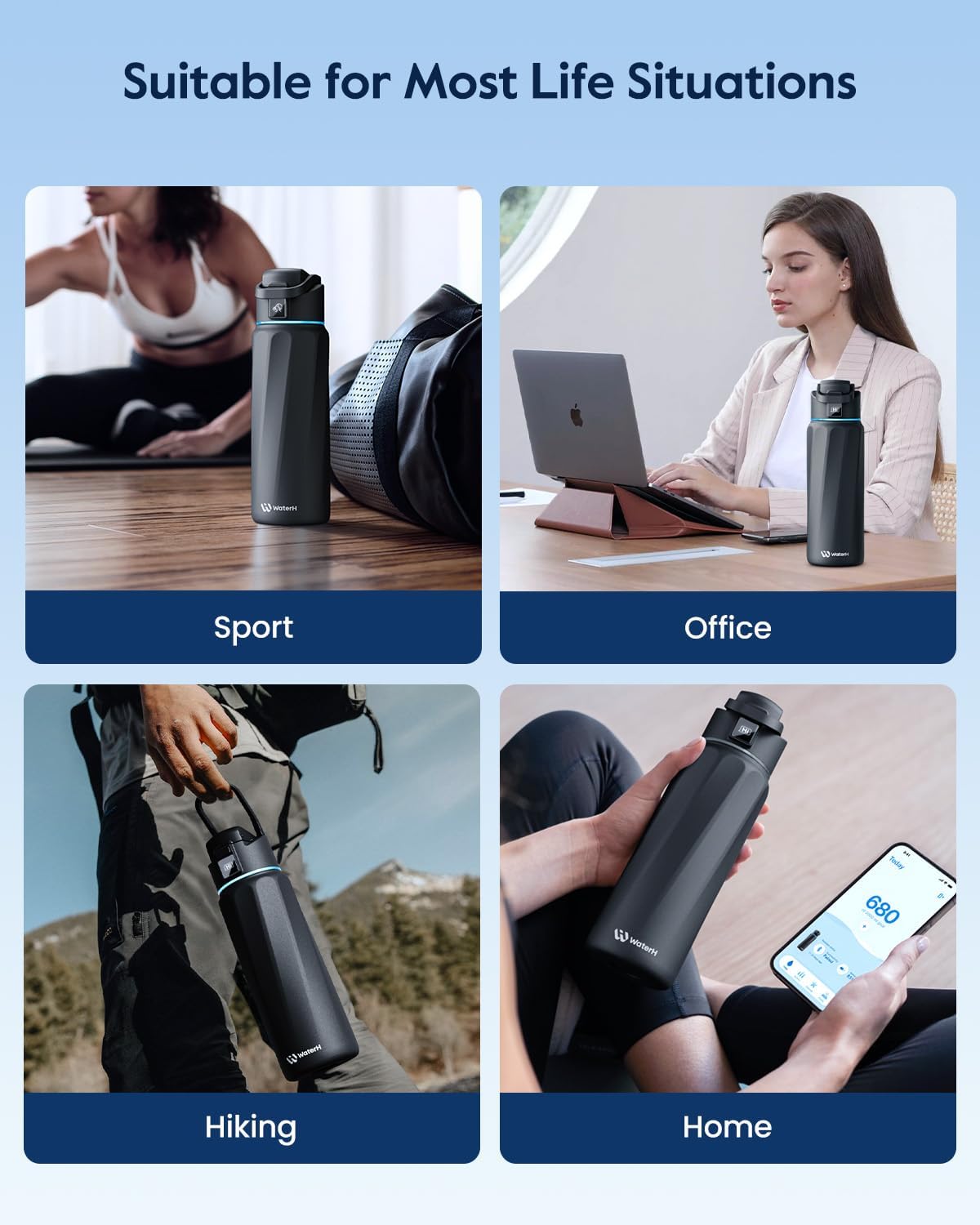 BOOST Smart Water Bottle with Reminder & Tracker, Double Wall Vacuum Insulated Bottles Stainless Steel, 32oz BPA-Free Wide Mouth for School, Gym, Office, Ideal for Mother's Day Gifts - Image 8