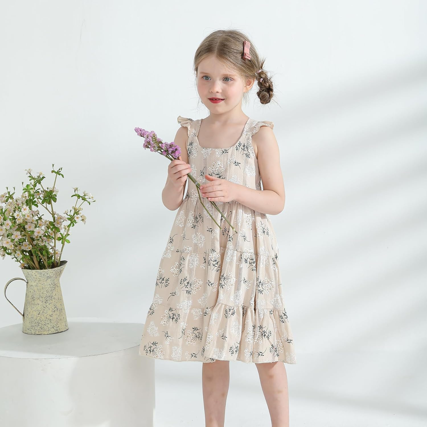 Kids Toddler Baby Girls Rainbow Dress Princess Sleeveless Beach Butterfly Sundress - Image 2