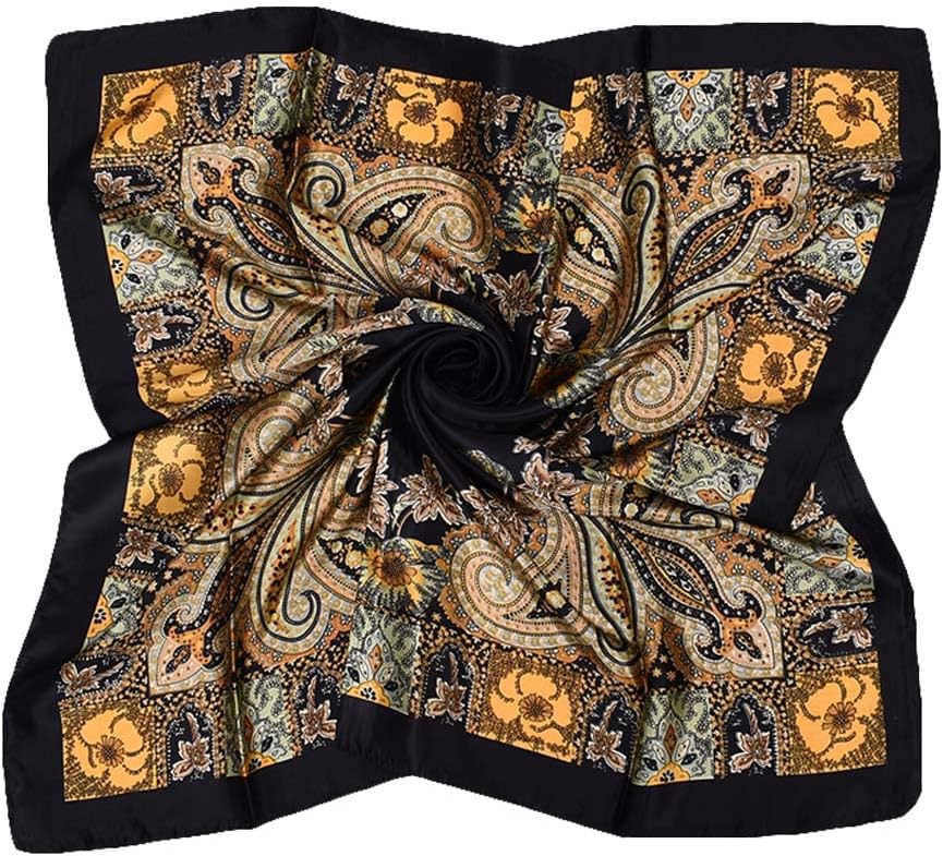 4Pcs Silk Head Scarves for Women Satin Hair Scarf 35”Large Square Bandana Silk Like Neck Scarf Shawl - Image 2