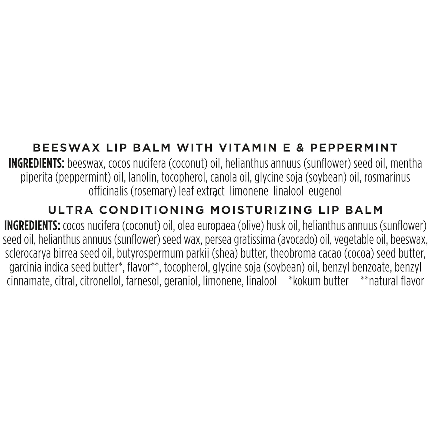 Burt's Bees Lip Balm Beeswax and Ultra Conditioning Lip Balm Pack, Hydrating Lip Moisturizer with Kokum and Shea Butter, Natural Origin Lip Care, 4 Tubes, 0.15oz. - Image 8