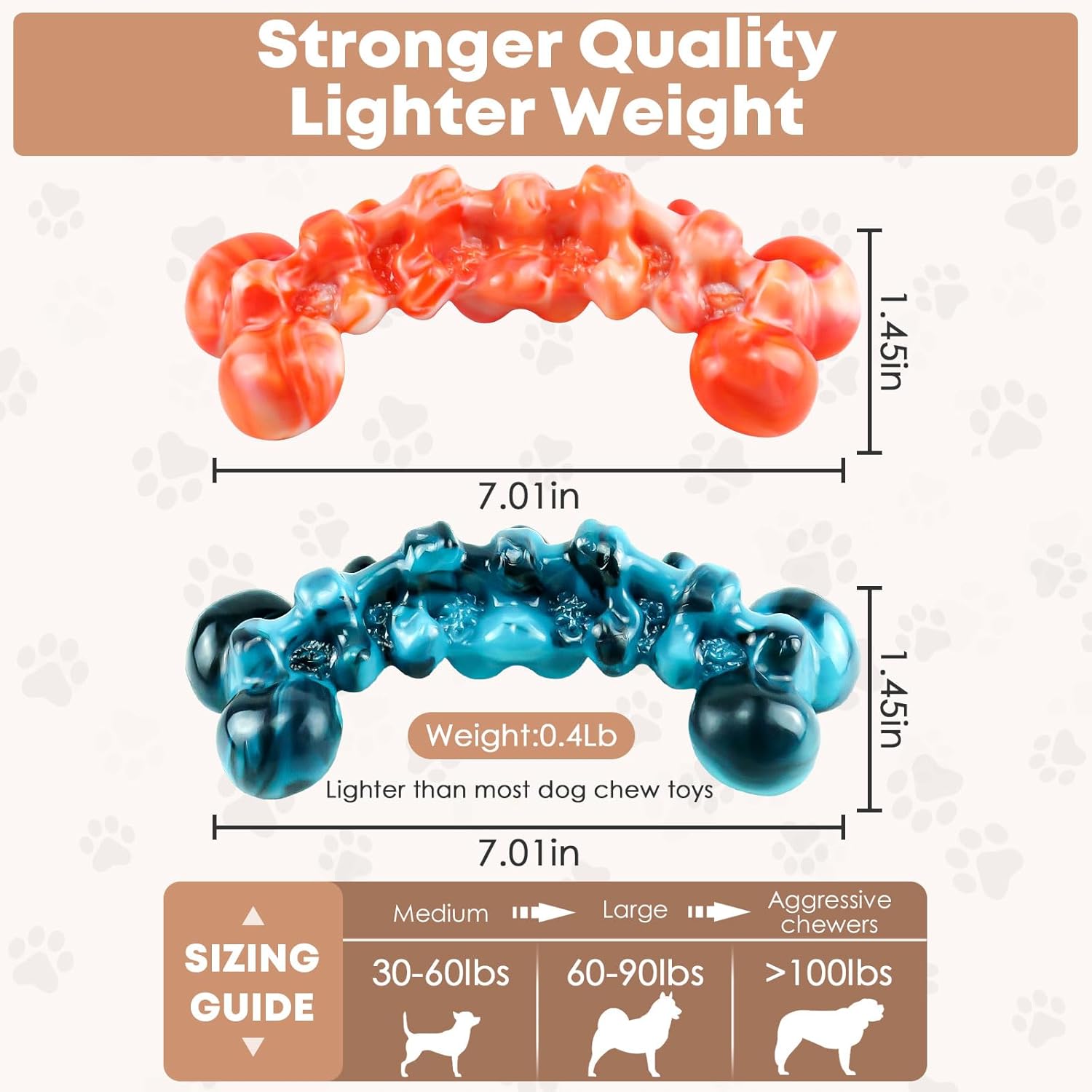 Dog Chew Toys for Aggressive Chewers - 2 Pack Indestructible Teeth Cleaning Chew Toys to Keep Them Busy for Medium & Large Dogs - Image 4
