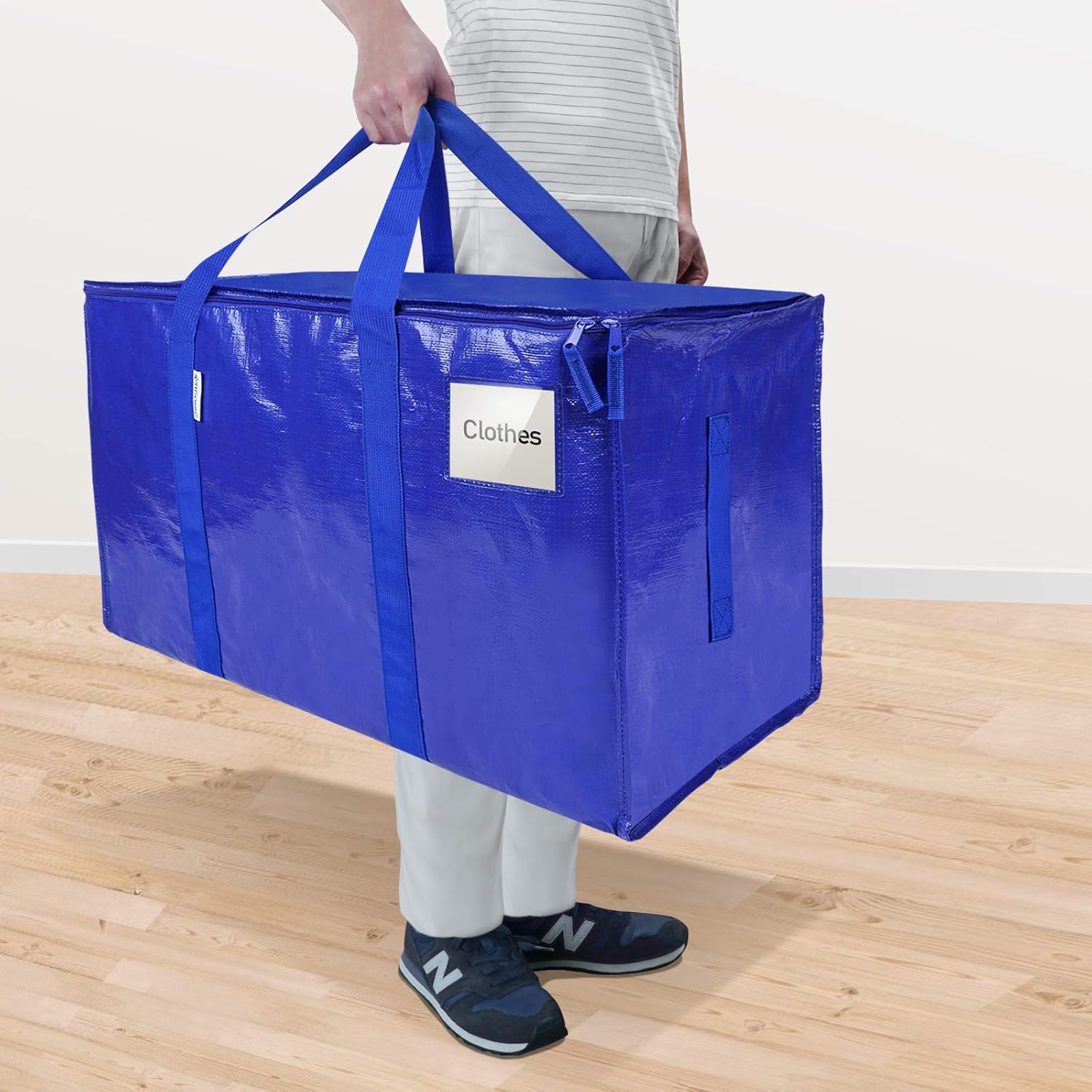 TICONN 6 Pack Extra Large Moving Bags Heavy Duty with Zippers & Carrying Handles, Durable Storage Bags Moving Boxes for Closet Organizers and Storage (6 Pack, Blue) - Image 2