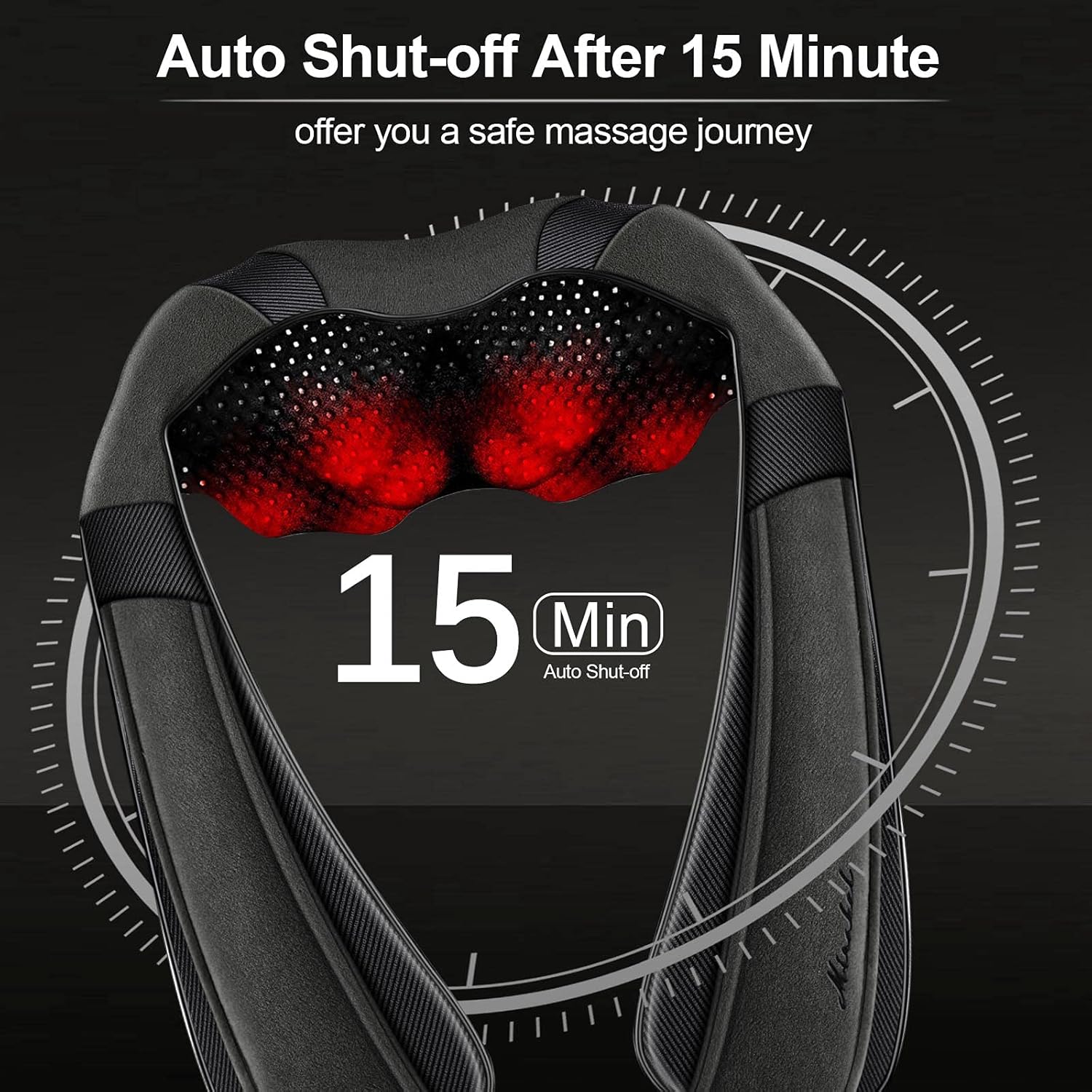 Mirakel Shiatsu Neck & Back Massager with Heat - Deep Tissue Neck, Back & Shoulder Pain Relief - Ergonomic Design Shoulder Massager, Electric Kneading Whole Body Massage Pillow Gifts for Women, Men - Image 3