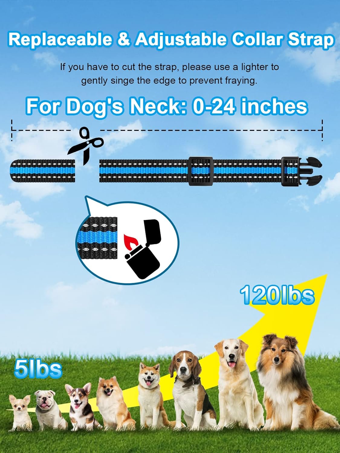 Bousnic Dog Shock Collar 2 Dogs (5-120Lbs) - 3300 ft Waterproof Training Collar for Dogs Large Medium Small with Rechargeable Remote, Beep (1-8) Vibration (1-16) and Humane Shock (1-99) Modes - Image 6