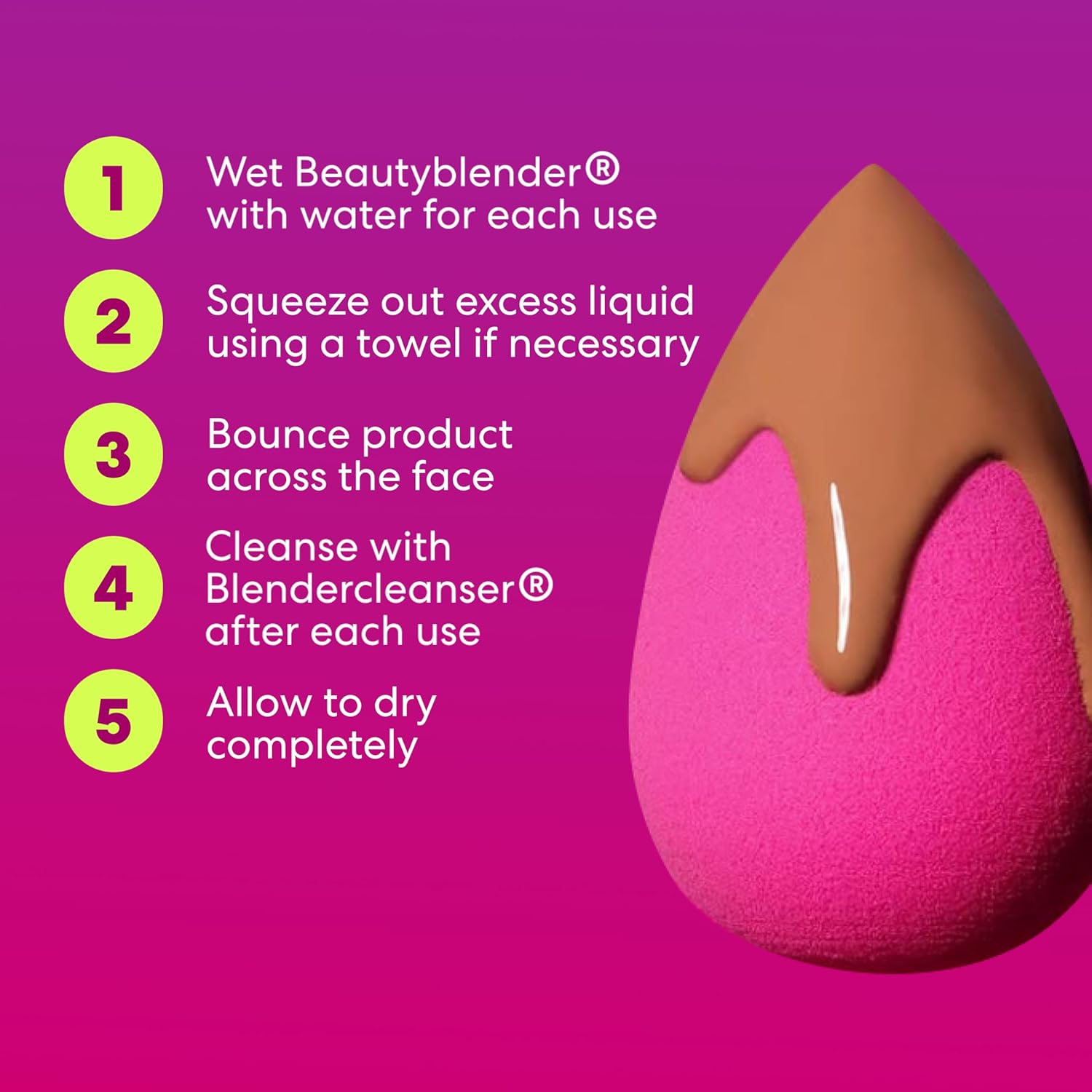 Beautyblender® | Original Pink Beauty Blender Makeup Sponge, Super-Soft Foam Easily Blends Foundations, Powders & Creams, Made in USA, Reusable, Washable, Streak Free Application, Vegan, Cruelty Free - Image 7