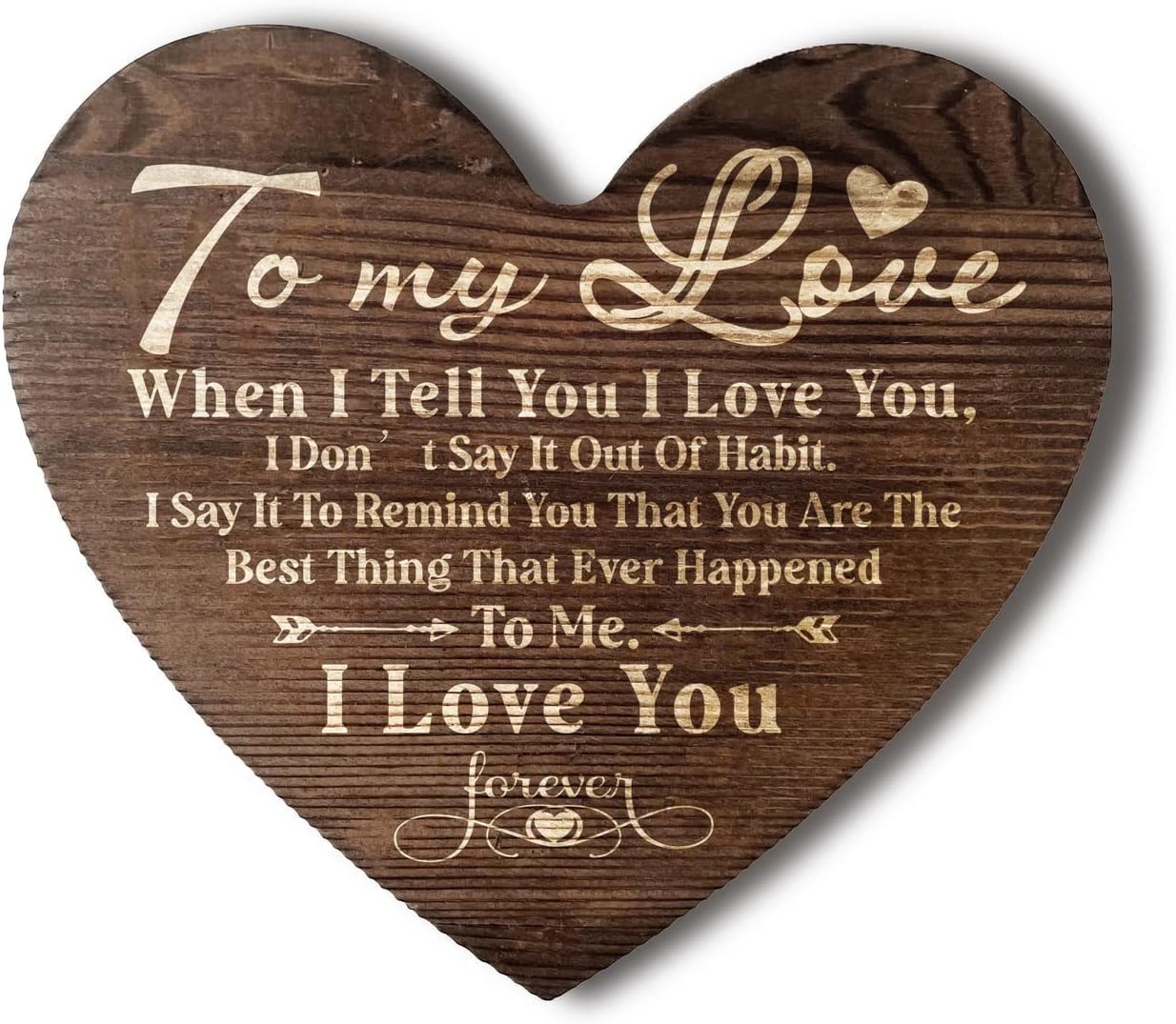 Inspirational To My Love The Perfect Personalized Gift, Wood Sign Personalized, Gift Wood Heart, Wood Signs for Crafts, Gifts Quote Wood Plaque Sign, Holiday Gift, Valentines Day Gift for My Love - Image 2