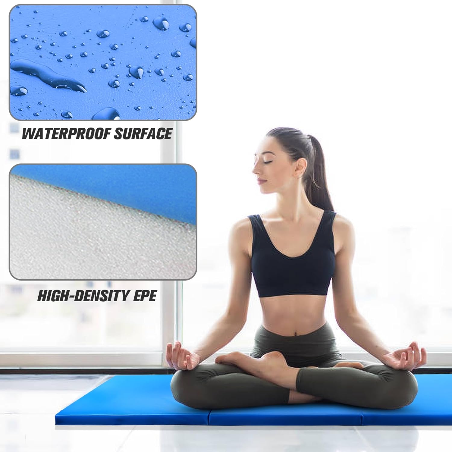 RitFit Upgraded Folding Exercise Mat, 2 Inch Thick Gymnastics Mat 3’x6’,4’x8’,4x10’,2'x8' with Carrying Handles for Yoga, MMA, Stretching, Core Workouts and Home Gym Protective Flooring - Image 5