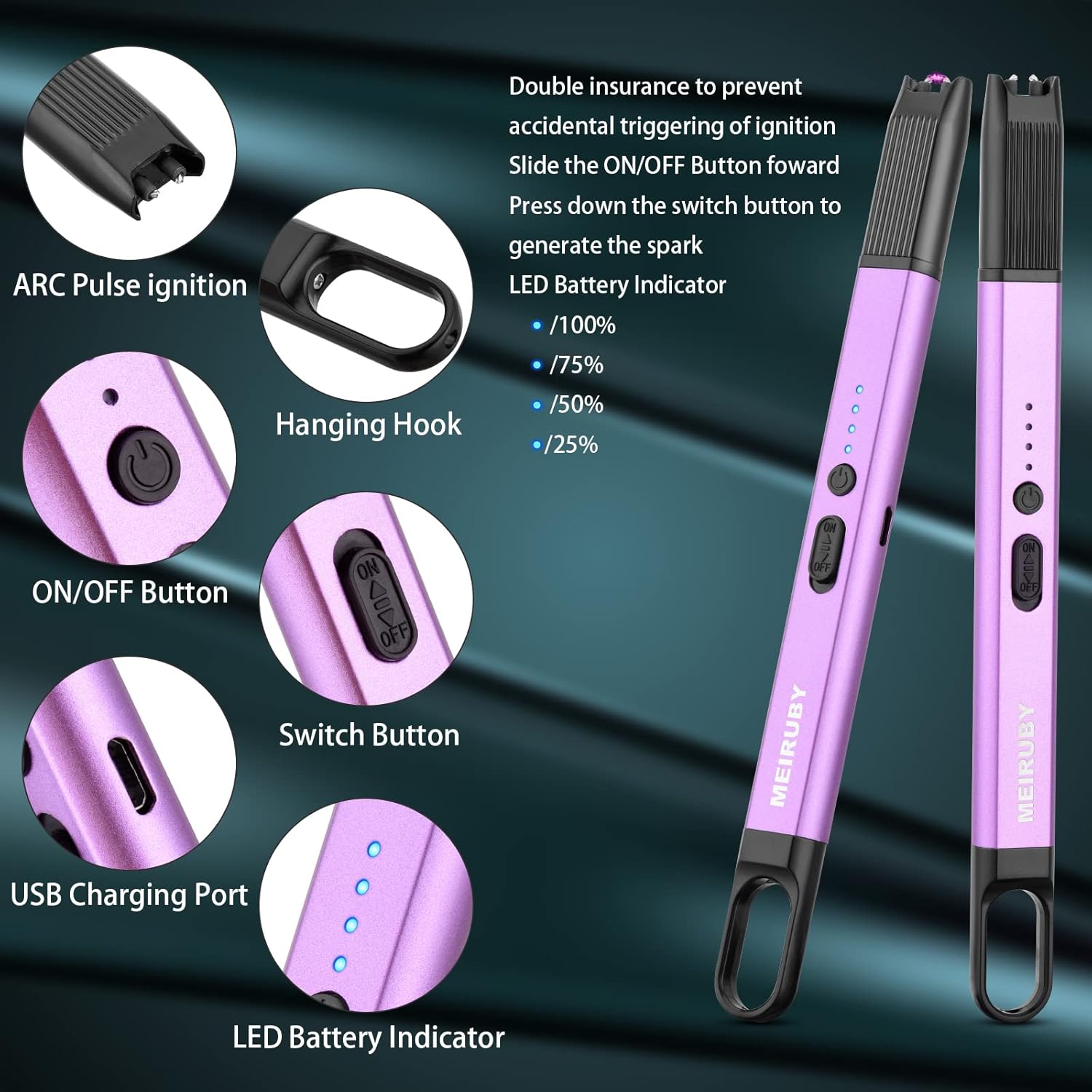 MEIRUBY Lighter Stocking Stuffers for Adults Wife Mom, Electric Candle Lighter for Women Mom Candle Lover Christmas Birthday Present Ideas Gifts, Cool Gadgets for Women Men 2025 - Image 2