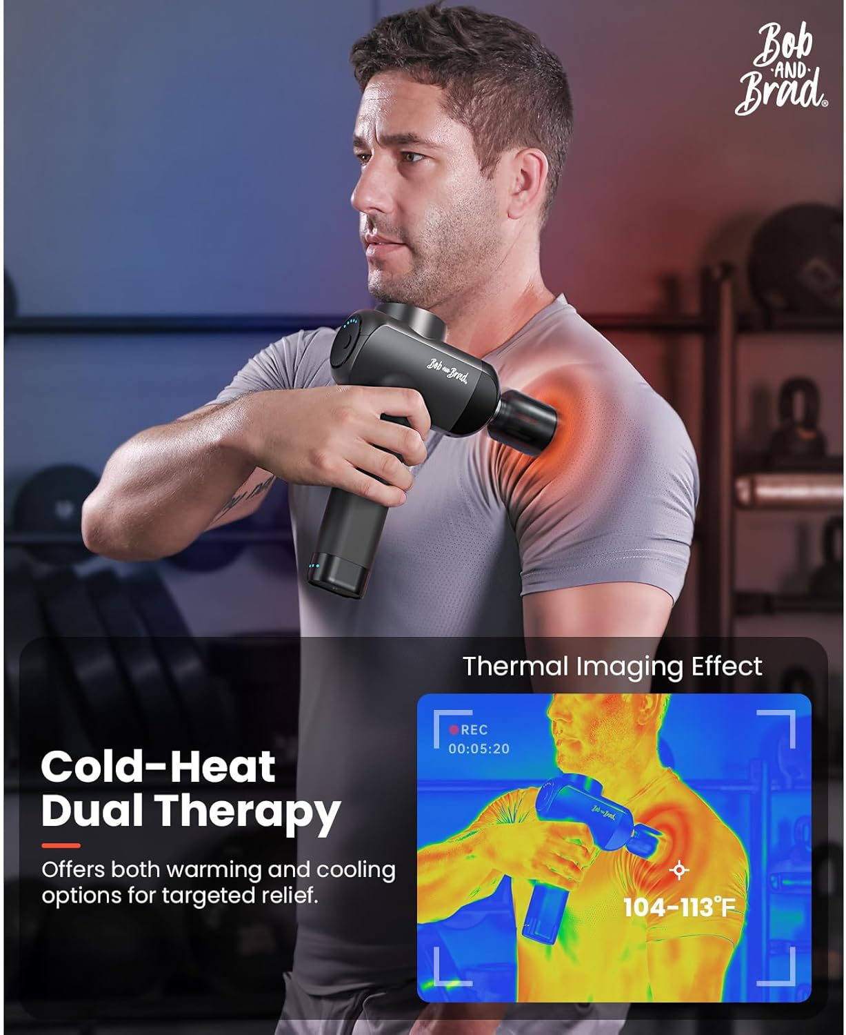 BOB AND BRAD X6 Pro Max Massage Gun with Heat-Cold and Metal Head Therapy, Percussion Deep Tissue Massager Gun for Athletes, Electric Muscle Massage Gun with 6 Replacements - Image 3