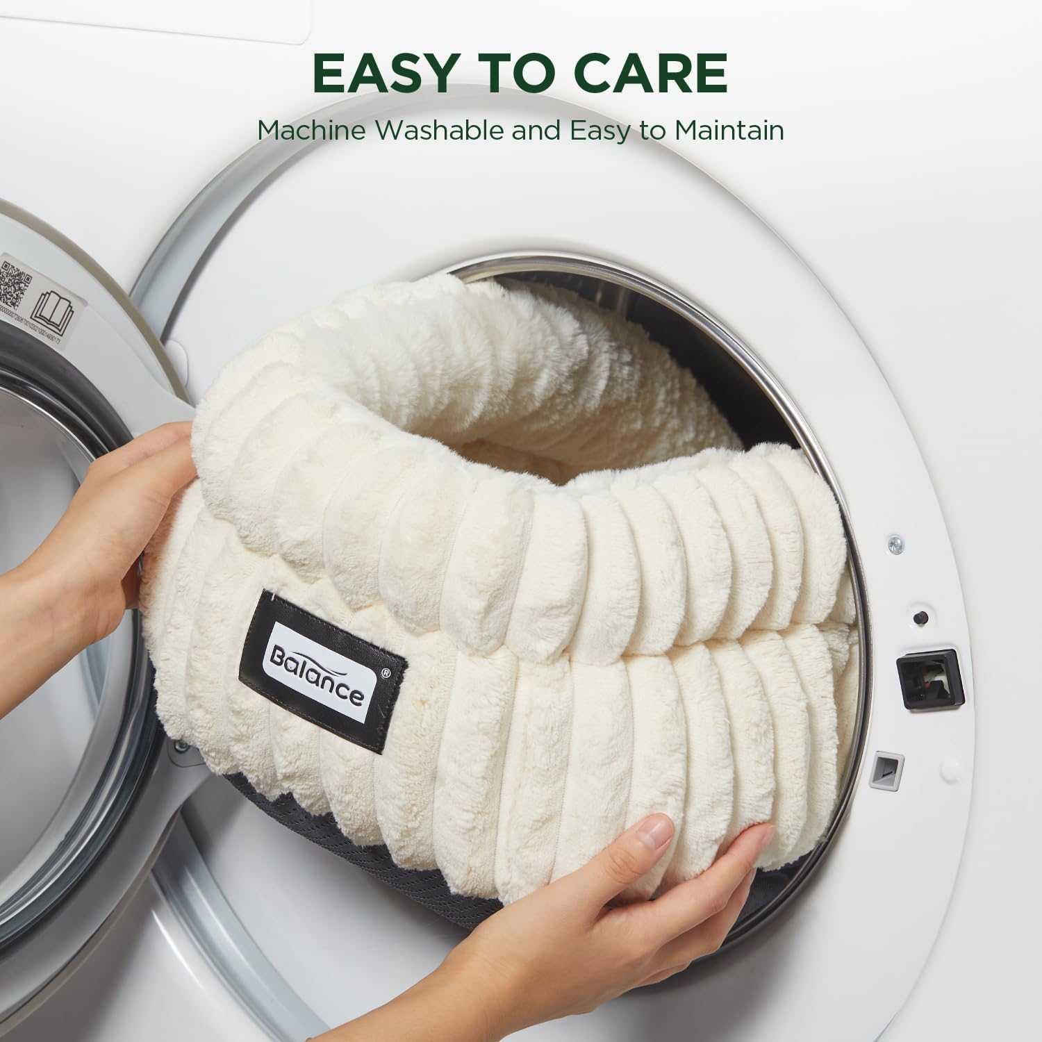 BALANCE Cat Bed Kitten Bed, Washable Round Cat Beds for Indoor Cats,Super Soft Plush Faux Fur Pet Bed for Puppy and Kitten with Anti-Slip Bottom - Image 7