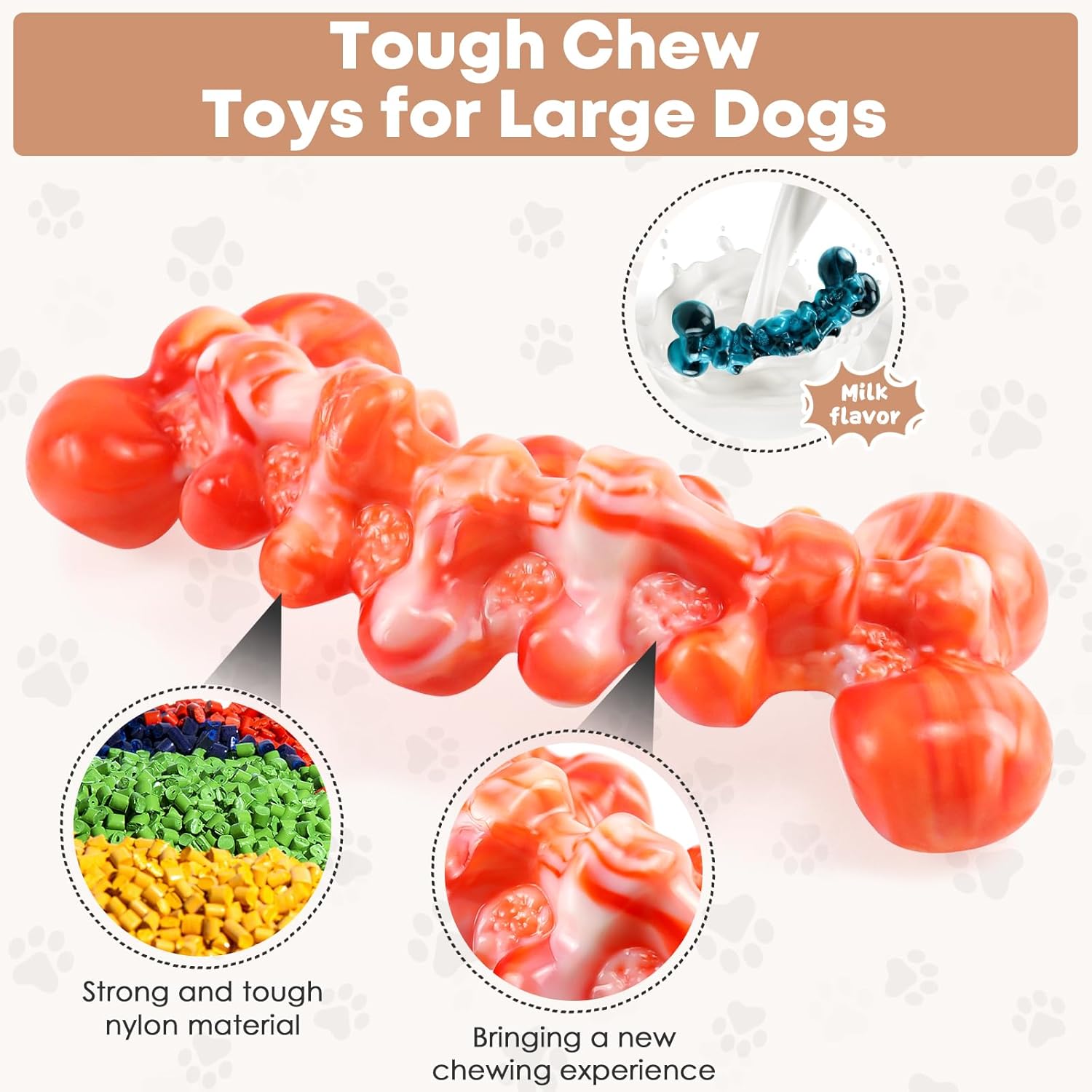 Dog Chew Toys for Aggressive Chewers - 2 Pack Indestructible Teeth Cleaning Chew Toys to Keep Them Busy for Medium & Large Dogs - Image 6