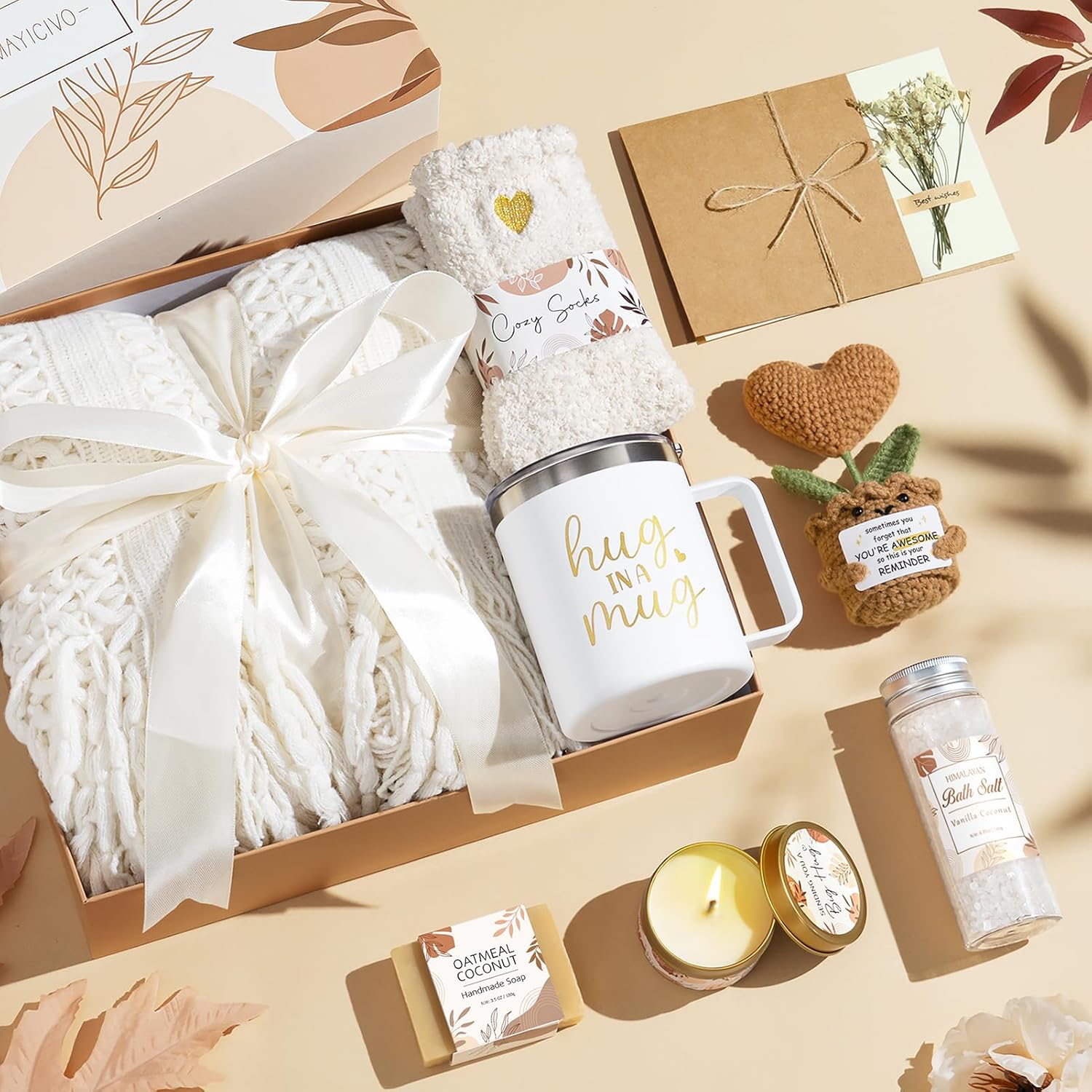 Self Care Gifts Get Well Soon Gift Baskets for Women, Easter Mothers Day Birthday Gifts for Women Care Package, Unique Sympathy Gift Basket Spa Thinking of You Gift Set for Mom Her Best Friend Sister - Image 9