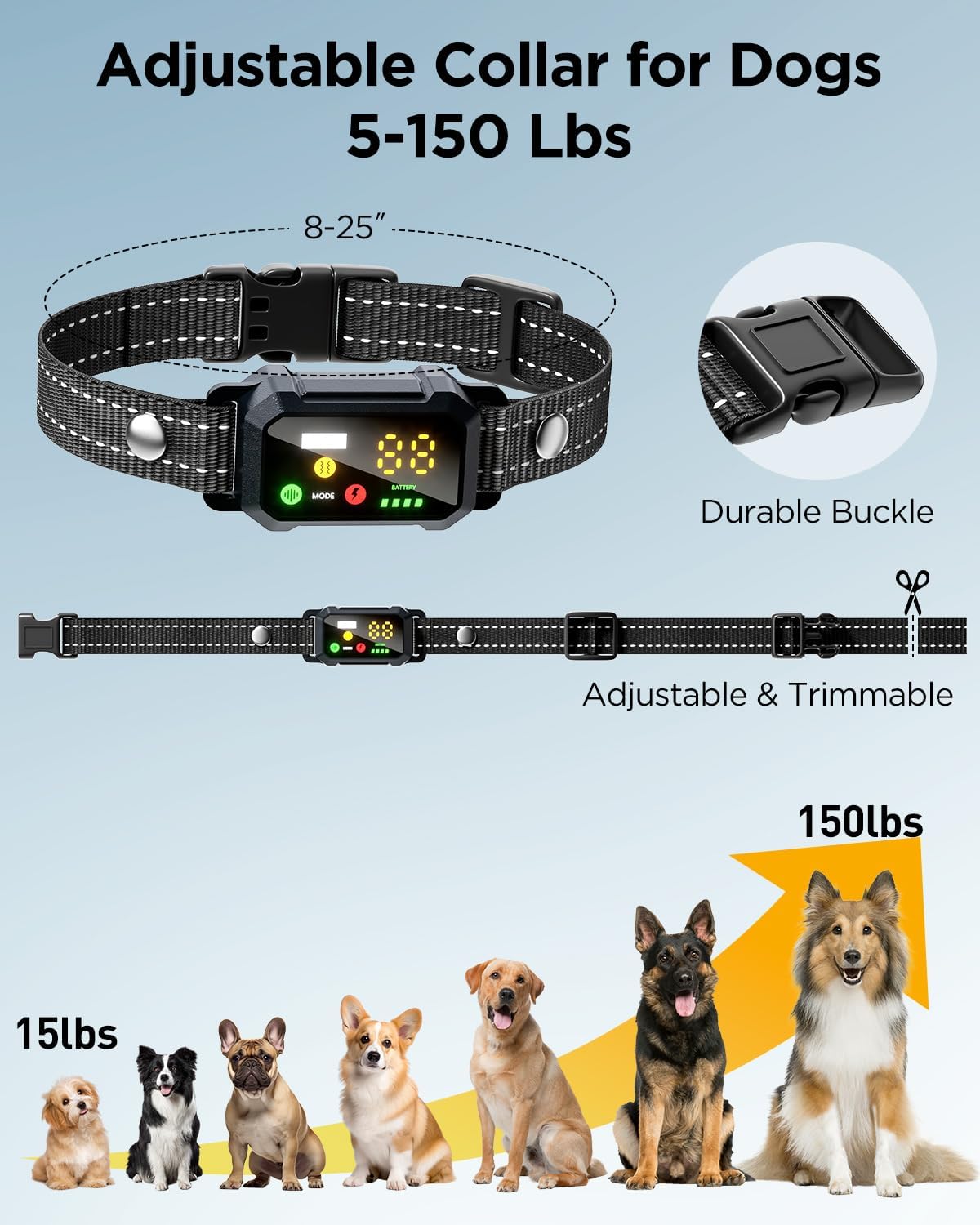 BLACKDOG Military Dog Shock Collar - 4200ft Dog Training Collar with Remote, 4 Training Modes, Flashlight & Strobe, 3-Month Battery, IP67 Waterproof Dog E Collar for All Breeds 5-150lbs (Dark Blue) - Image 8