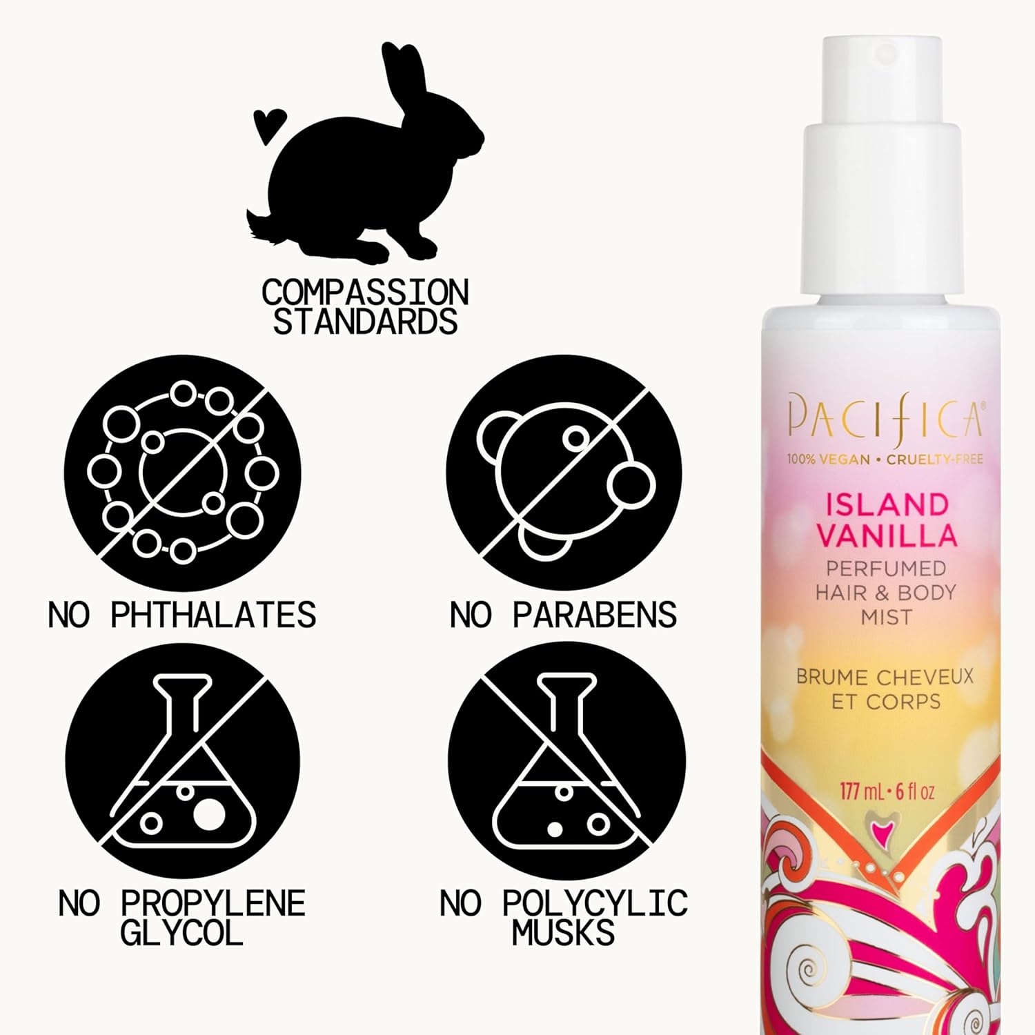 Pacifica Island Vanilla Hair Mist Perfume and Full Body Spray for Women - Fragrance Spray for A Mood-Lifting Experience, Paraben-Free, Clean Beauty No Alcohol, Vegan & Cruelty-Free, 6 oz oz - Image 6