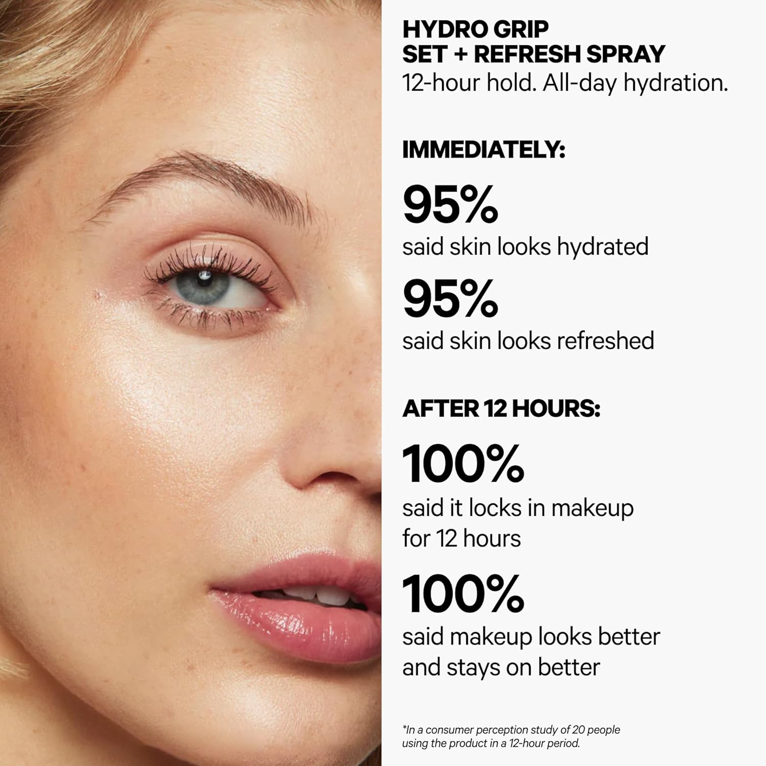 Milk Makeup Hydro Grip Set + Refresh Spray with Hyaluronic Acid – Sets Makeup + Hydrates Skin for Up to 12 Hours – Long-Lasting, Alcohol-Free Facial Mist for Dewy, Radiant Skin - Image 2