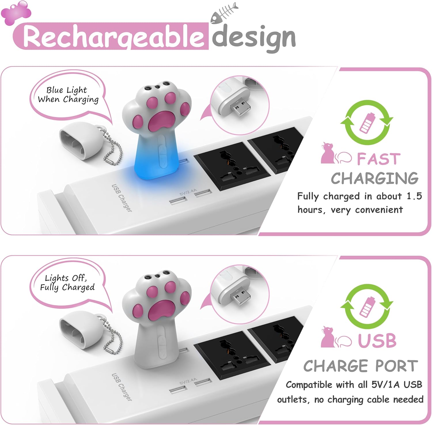 FYNIGO Interactive Cat Toys for Indoor Cats and Dogs,7 in 1 USB Rechargeable Cat Teaser Toy for Chasing and Exercise - Image 4