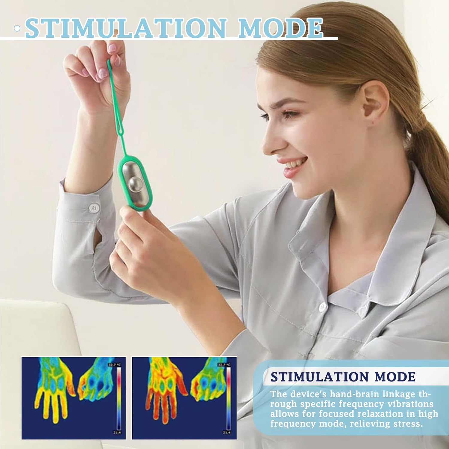 Compact Handheld Sleep Device - Relaxation Tool for Improved Sleep, Mood & Focus, Adjustable Massage Intensity, Portable & Easy to Carry(Blue) - Image 4