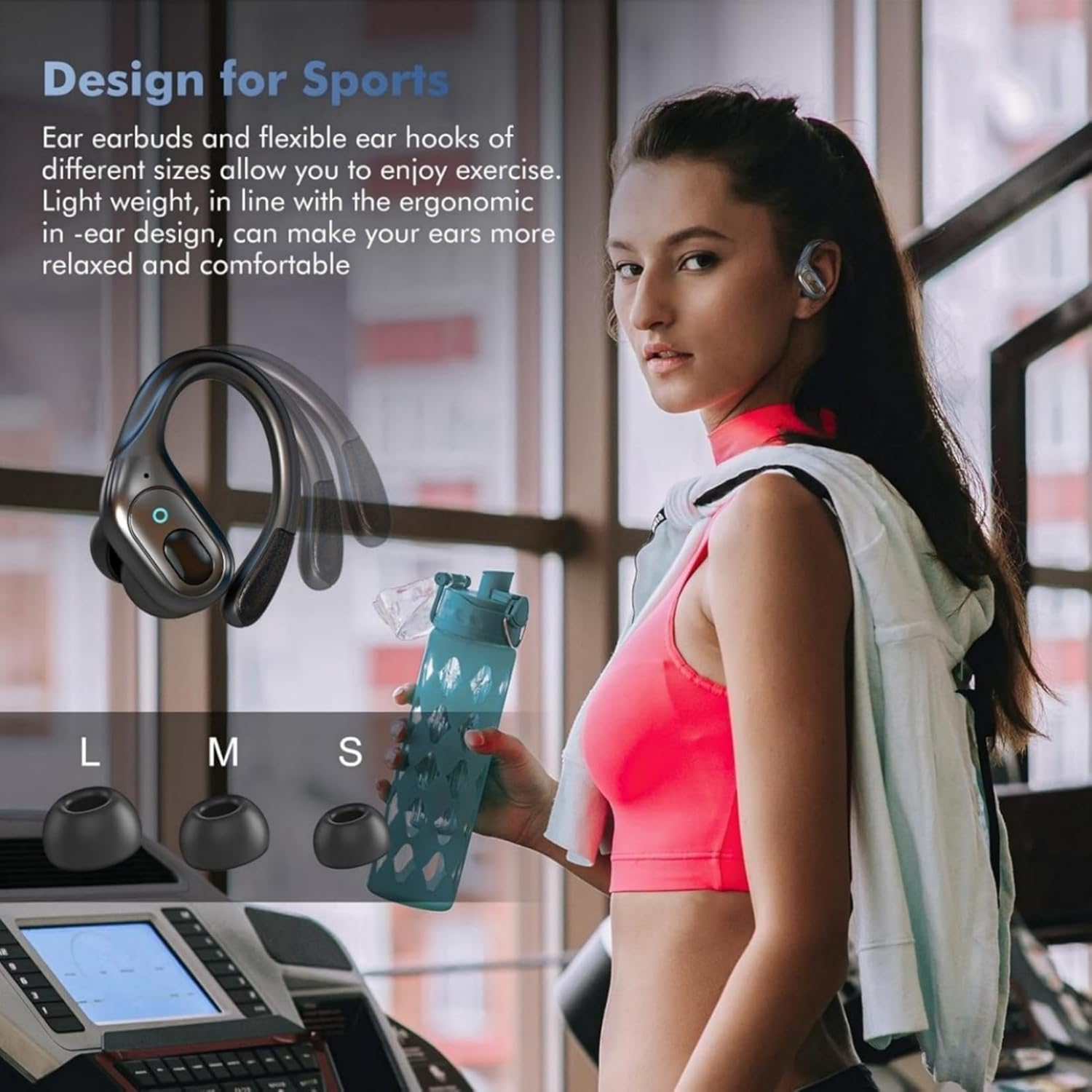 Wireless Earbuds with 75Hrs Playtime, Bluetooth 5.3 Sports Headphones, IP7 Waterproof Ear Hooks, LED Power Display - Image 5