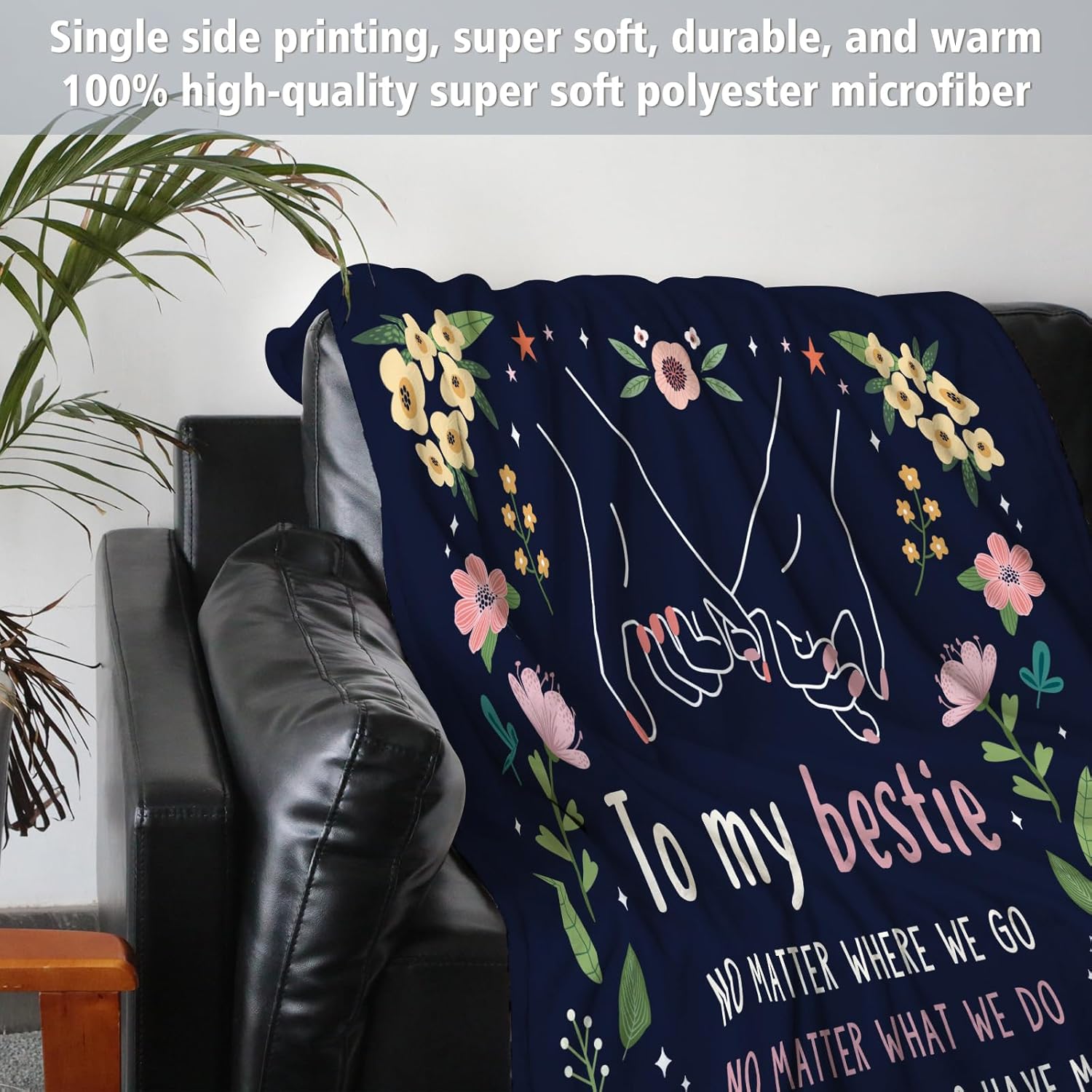 GiltGlimmer Friendship Gifts for Women, Best Friend Birthday Gifts for Women, Best Friend Blanket Gift, to My Bestie Throw Blanket for Mothers Day 60" x 50" - Image 4