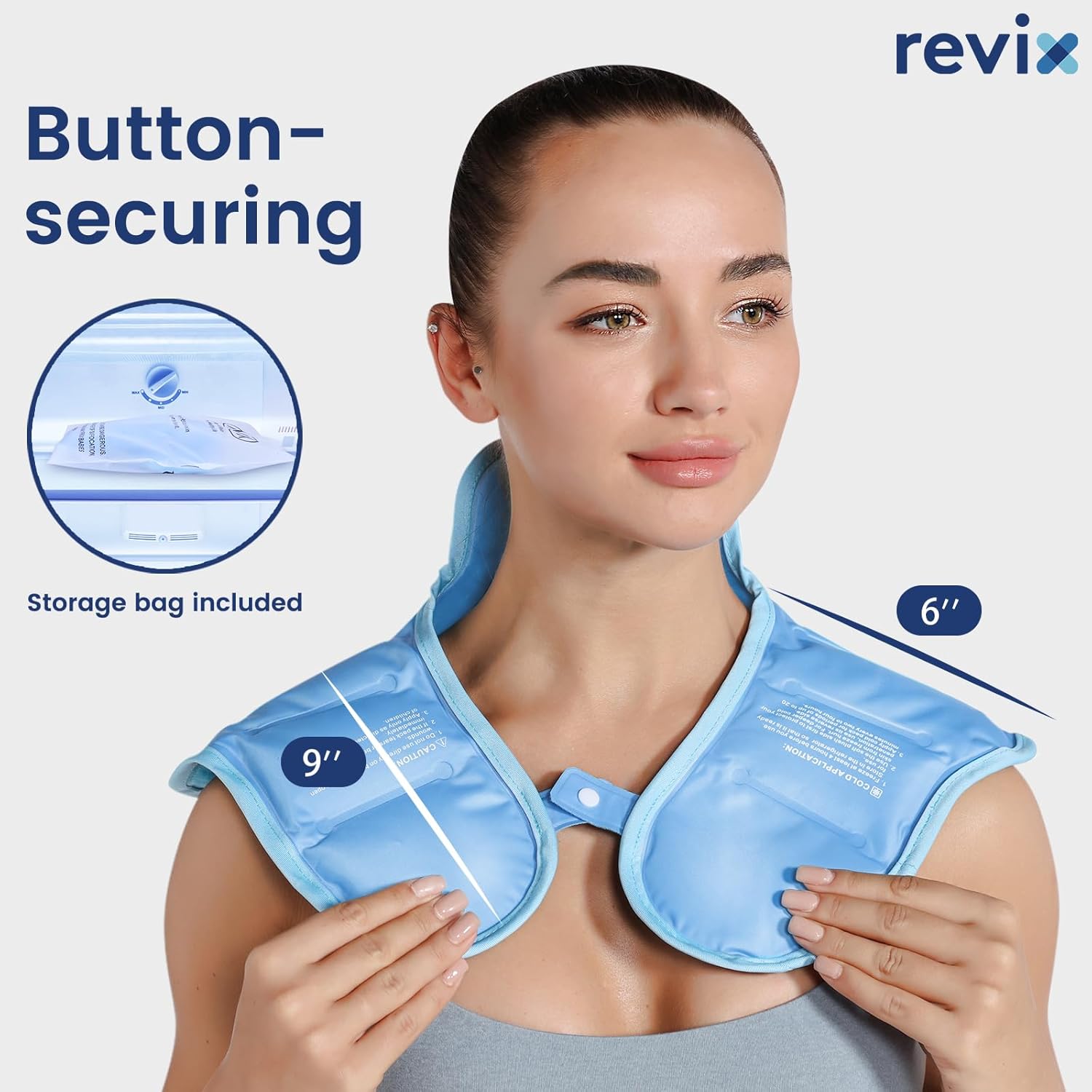 REVIX Ice Pack for Neck and Shoulders Upper Back Discomfort, Large Neck Ice Pack Wrap with Soft Plush Lining, Reusable Gel Cold Compress for Post-Workout Recovery, Blue - Image 6