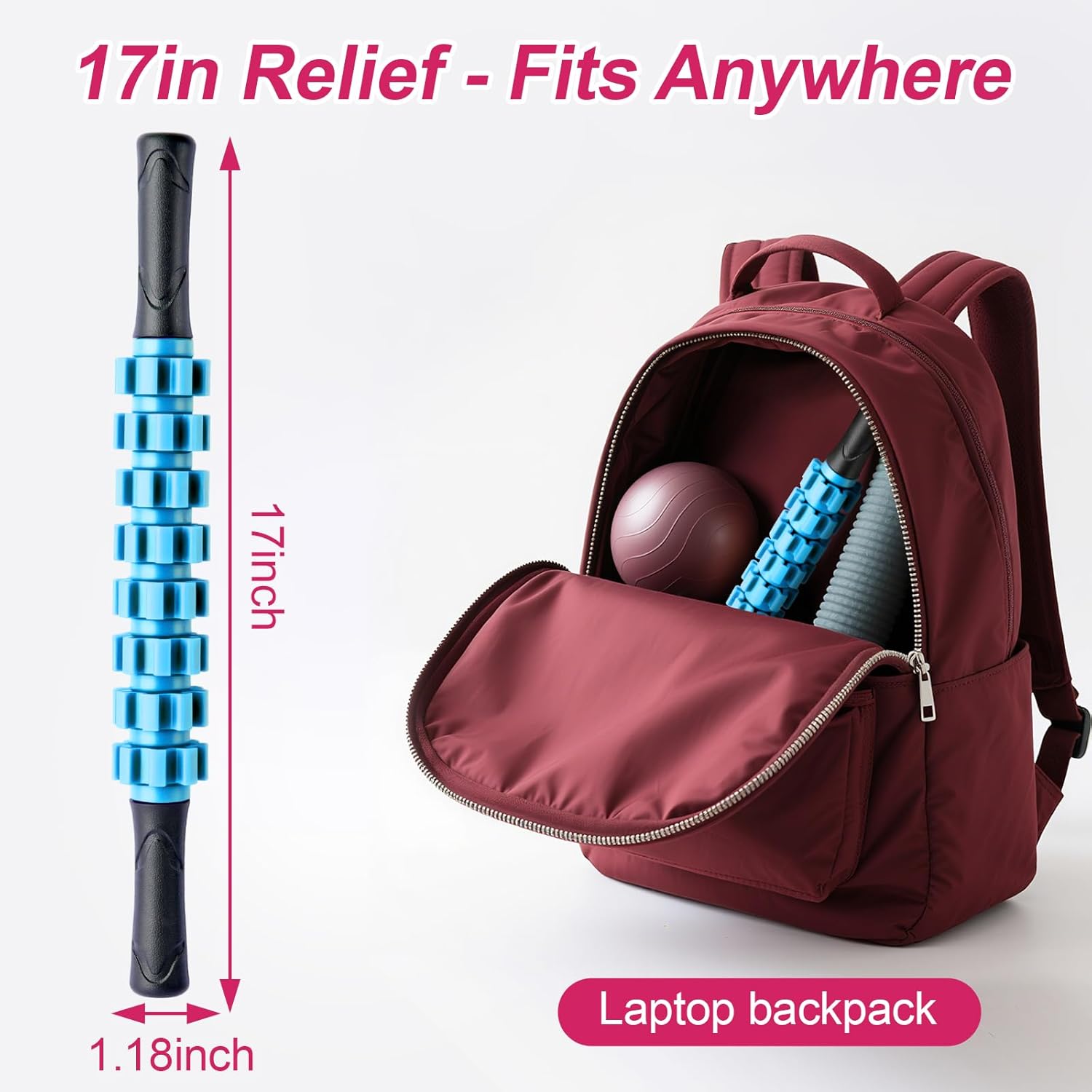Massage Roller, Muscle Roller Stick, Therapy Roller Stick for Legs, Calf, Thigh, Lipo Roller for Relief Muscles, Deep Tissue Massage Rolling Pin for Trigger Points, Help Sore Muscle Recovery - Image 6