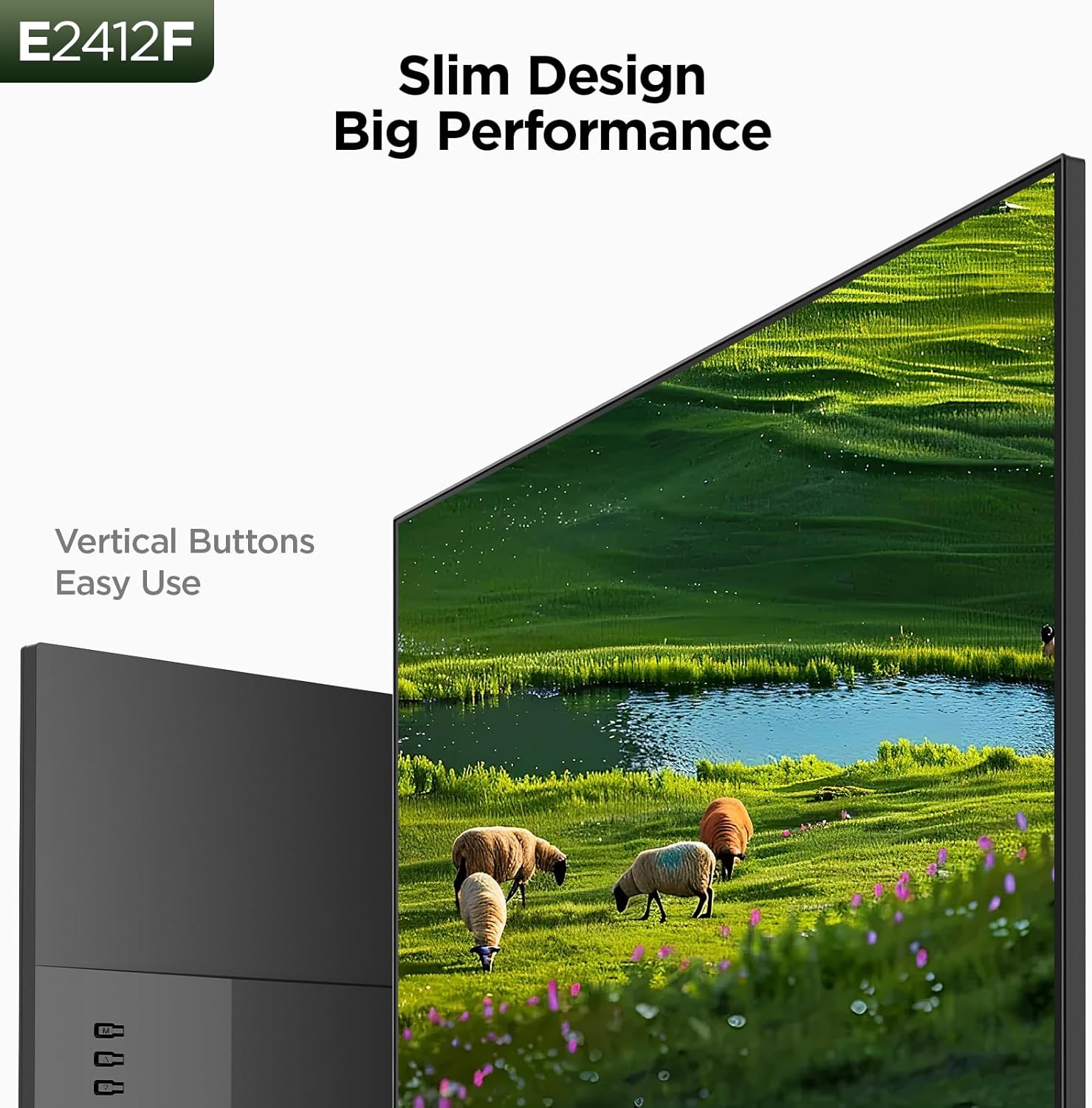 KOORUI 24-inch Computer Monitor Full HD 1920 x 1080p 100Hz VA Display 4000:1 Contrast Ratio with HDMI VGA, TÜV Rheinland Certified, 100 x 100 mm VESA Mountable, Ultra-Slim Design, Tilt, Black, E2412F - Image 2
