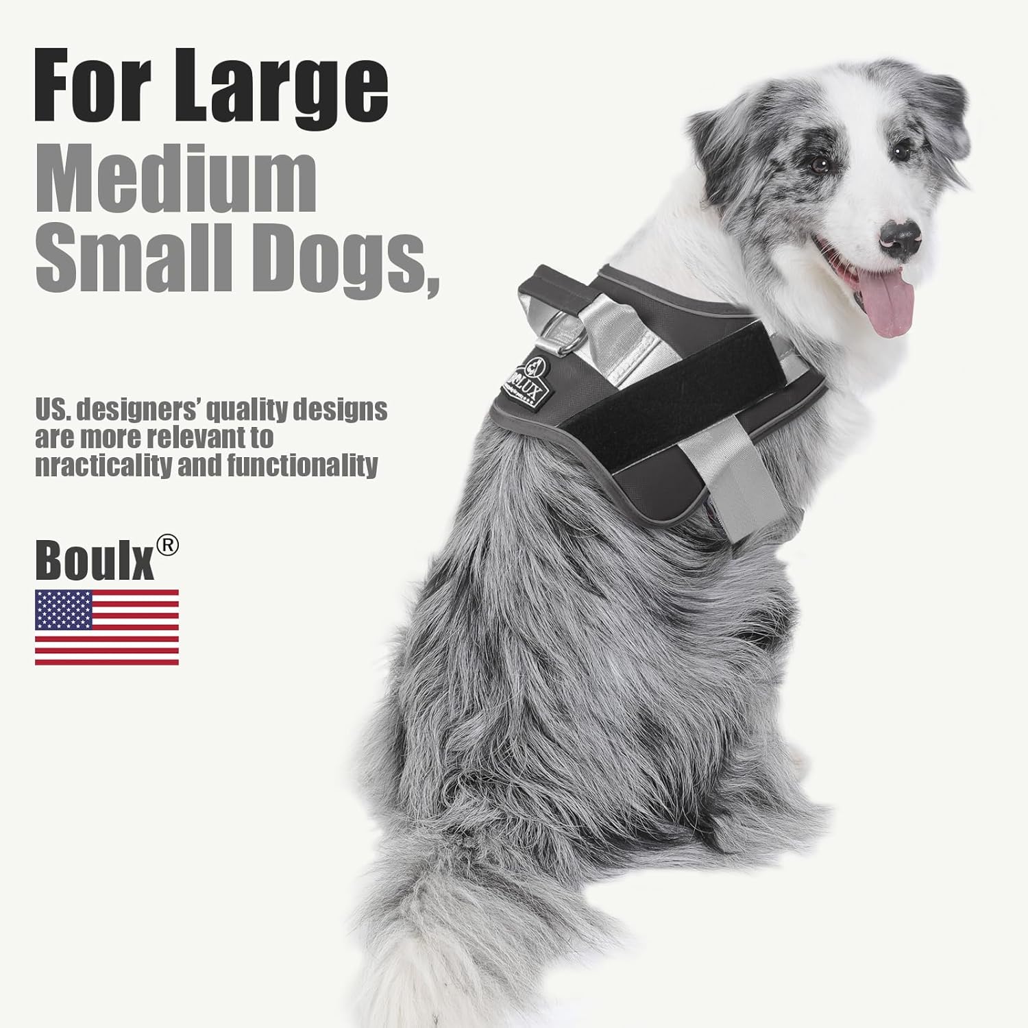 Bolux Dog Harness, No-Pull Reflective Dog Vest, Breathable Adjustable Pet Harness with Handle for Outdoor Walking - No More Pulling, Tugging or Choking (Black, S) - Image 5