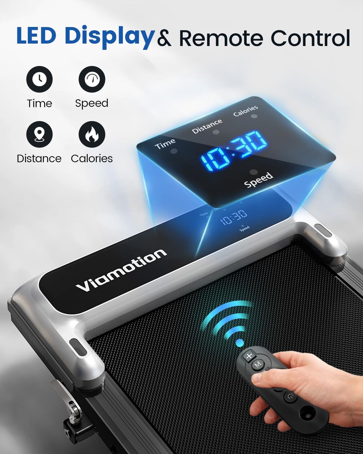 Walking Pad Treadmill with Handle Bar and Adjustable Incline, Compact Portable Treadmills for Home Office, 2.5HP Quiet Anti-Slip Under Desk Treadmills, 0.6-3.8 MPH Remote Speed Control, 265 LBS - Image 5