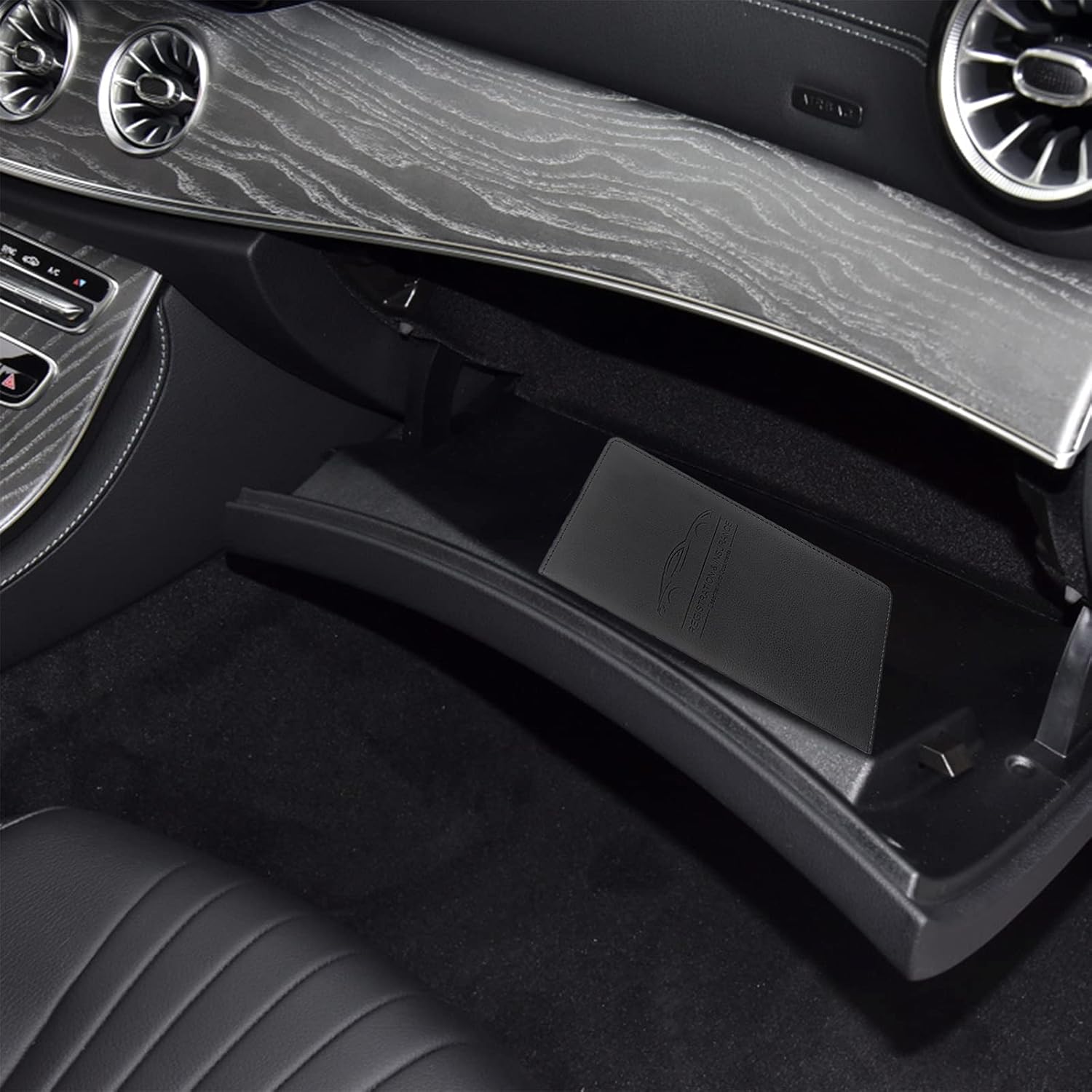 Premium Car Registration & Insurance Card Holder with Magnetic Shut, Vehicle Glove Box Car Organizer - For Documents, Cards, License (Black) - Image 6