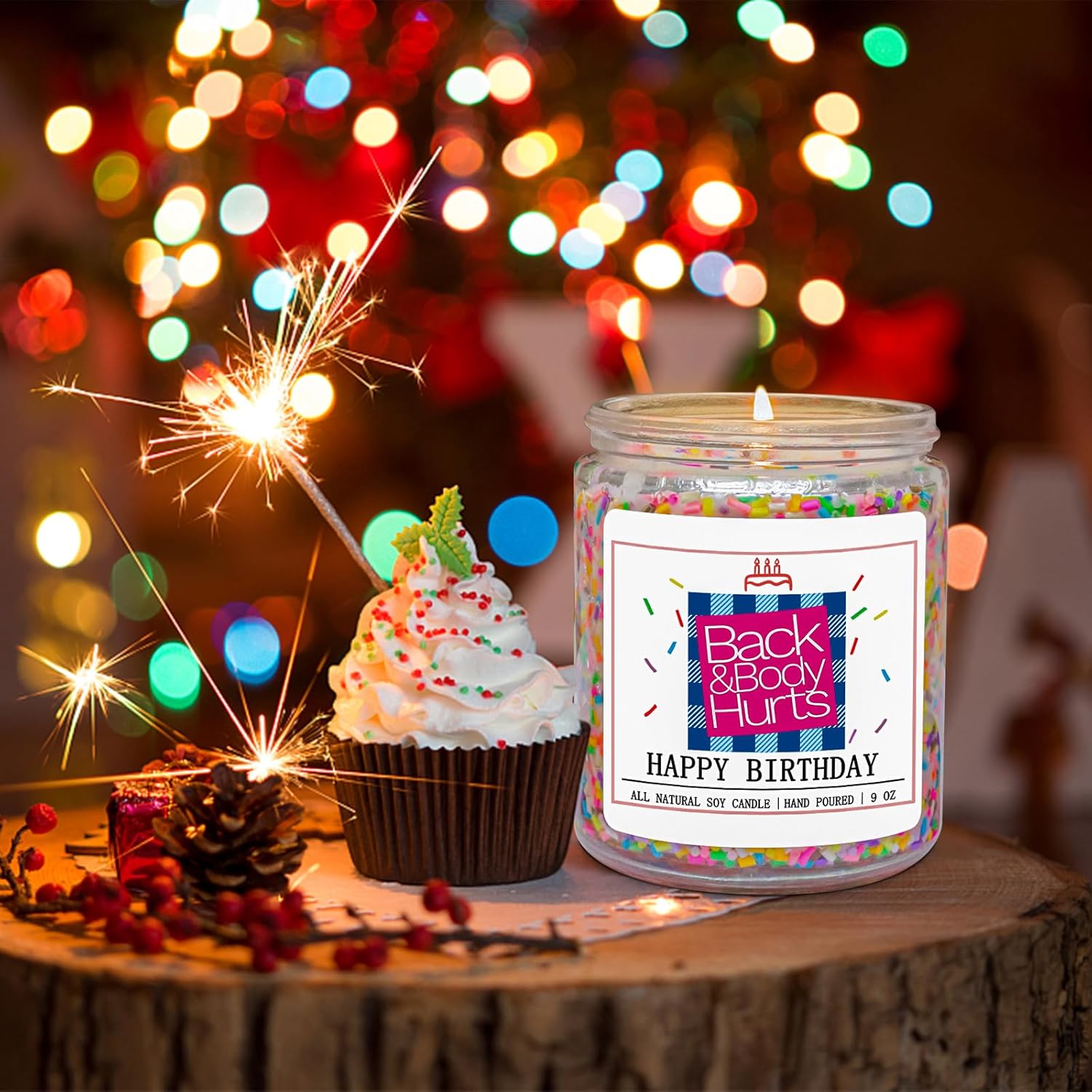 Homsolver Birthday Candles Gifts for Her and Him, Birthday Gifts for Women Men, Unique Best Friend Gift Ideas -Back & Body Hurts Happy Birthday Candle - Image 6