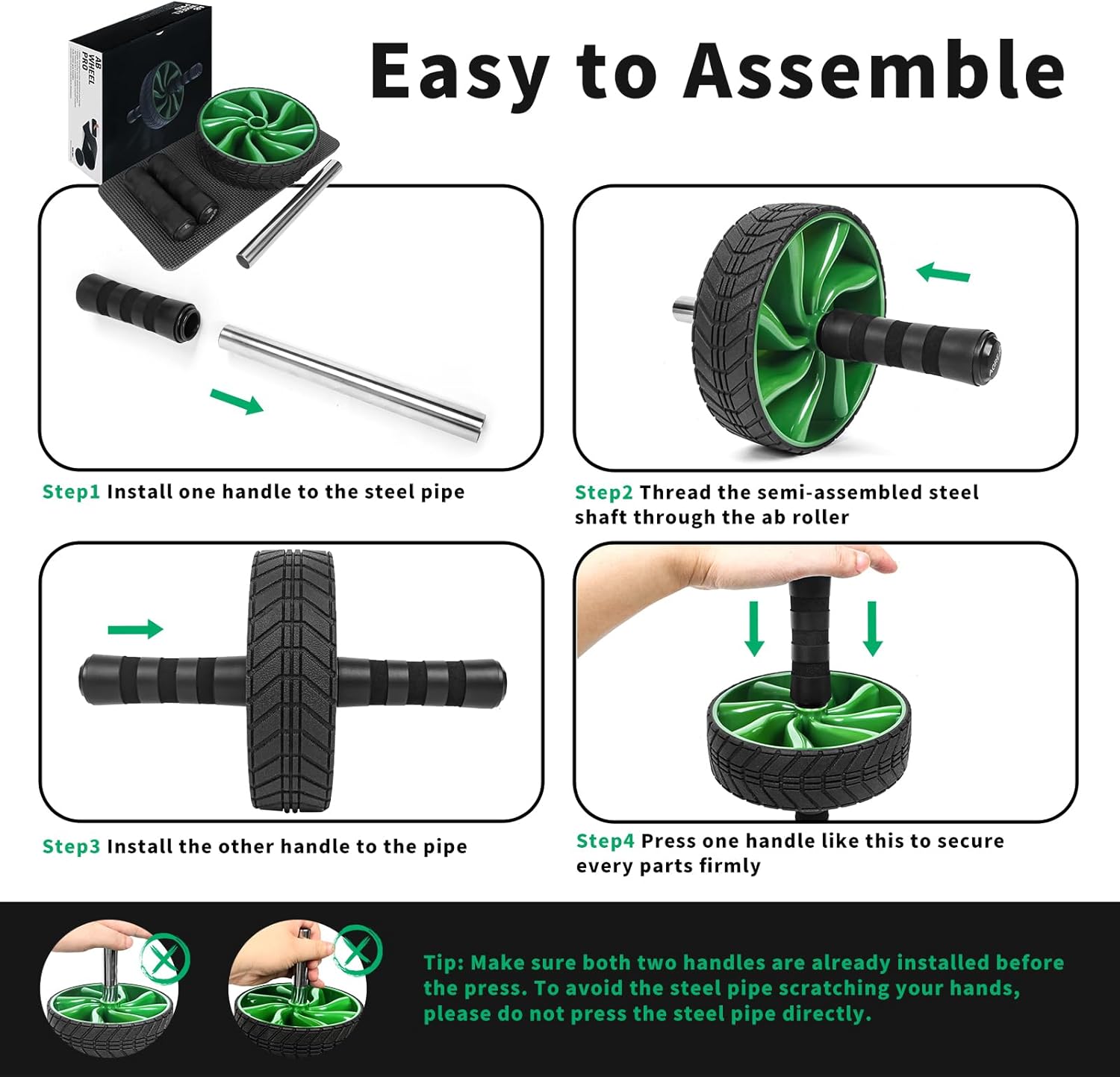 Ab Roller Wheel - AGREJO Ab Workout Equipment for Abdominal & Core Strength Training, Home Gym Fitness Equipment, Exercise Wheel for Men Women - Image 3