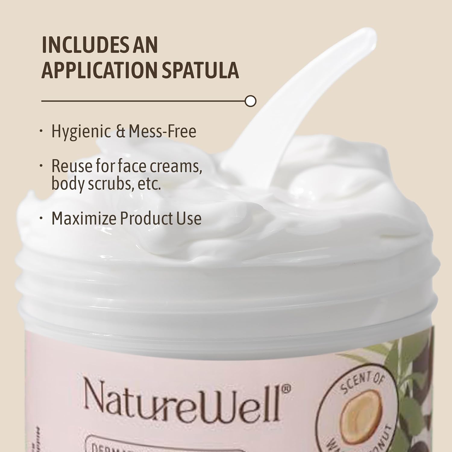 NATURE WELL Coconut Oil Moisturizing Cream for Dry Skin – Deep Hydration Lotion for Face, Body & Hands, Spa Quality Skincare, Softens & Smooths, Non-Greasy, Fast Absorbing, Vitamins A C E, 16 Oz - Image 10