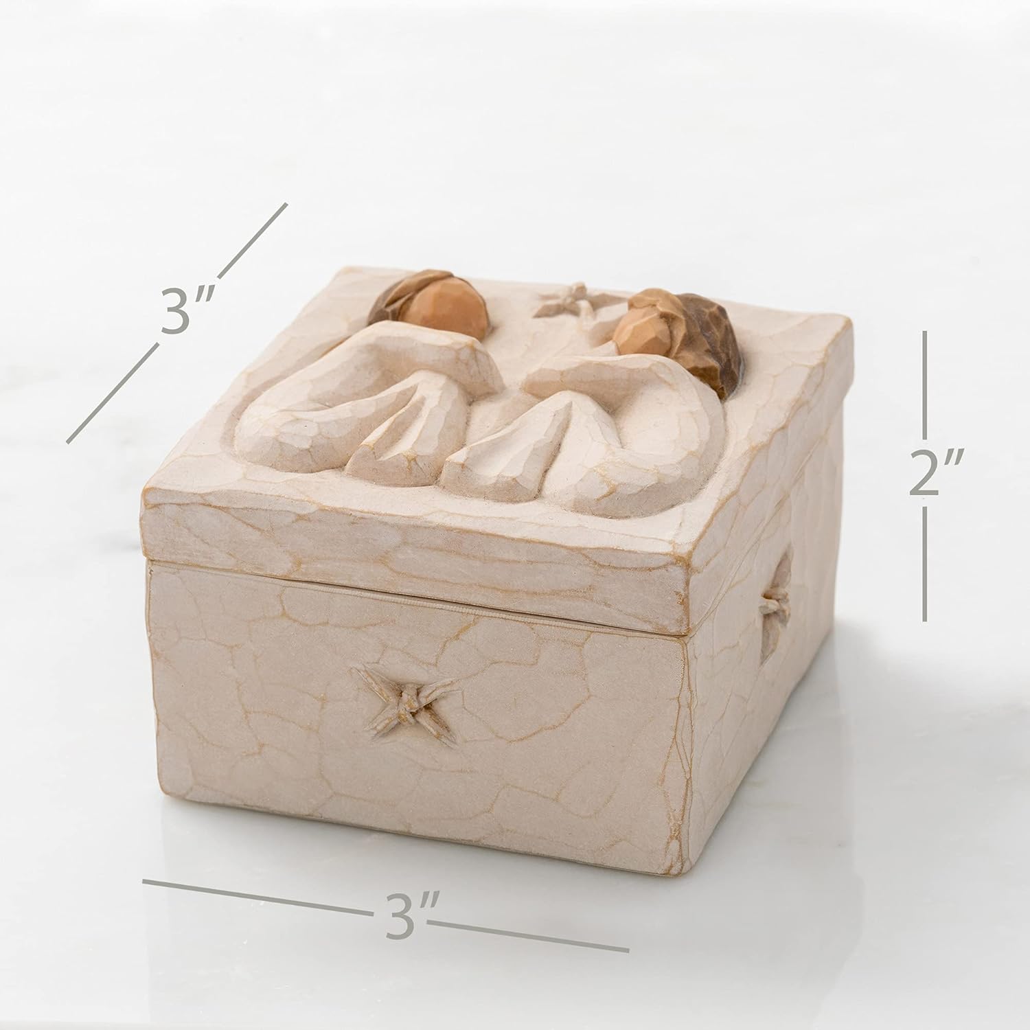 Willow Tree Friendship Keepsake Box, Forever True, Forever Friends, Holds Jewelry and Treasures, Carving of Best Friends or Sisters, Sculpted Hand-Painted Keepsake Box - Image 2
