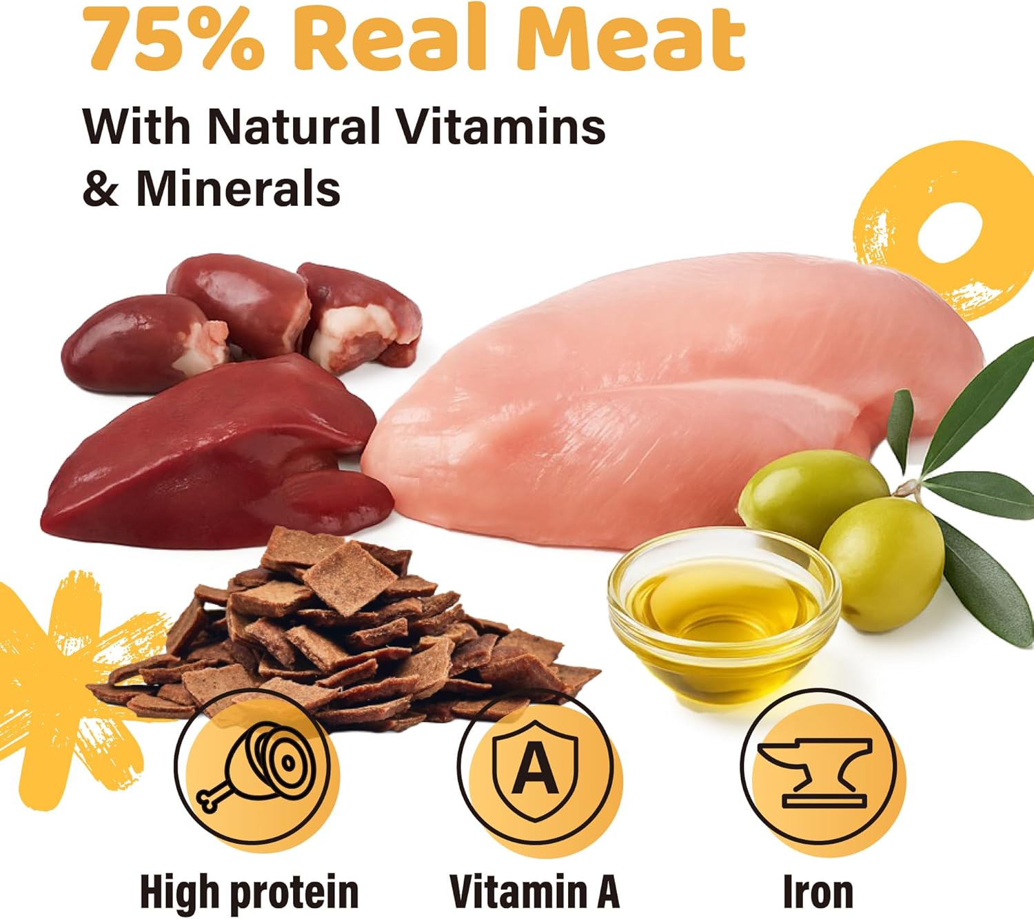 iPaw Air-Dried Turkey Dog Treats, Extra Virgin Olive Oil Added, Made with Turkey Meat, Chicken Heart and Duck Liver, High Protein, Soft Treats for All Age Dogs, Freeze-Dried Alternative (3.5oz/Pack) - Image 3