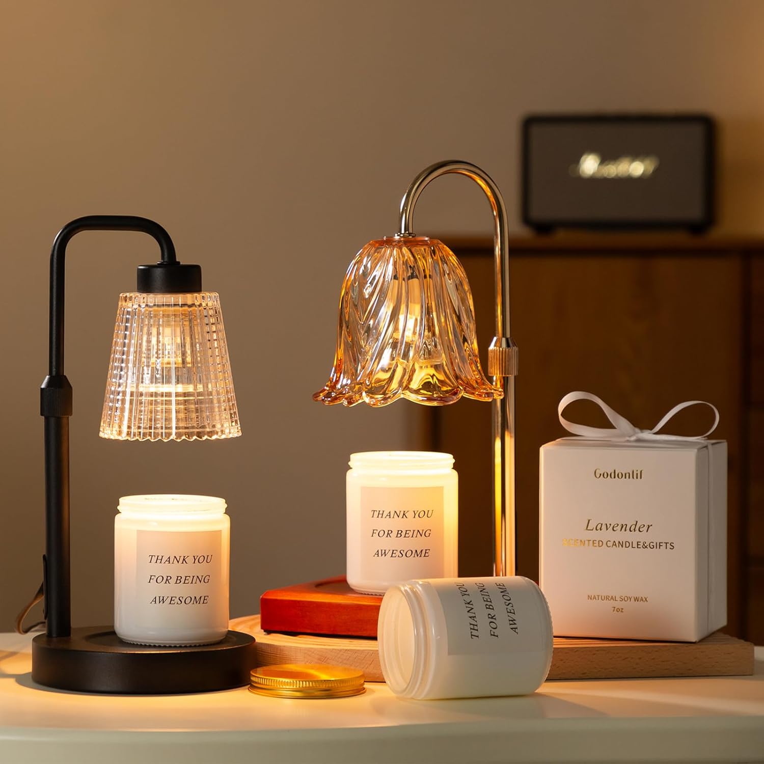 Candle Warmer Lamp with Timer Dimmable, Birthday Gifts for Women Mom, House Warming Gifts New Home Decor, Wax Melt Warmer for Jar Candles with 2 Bulbs - Image 8