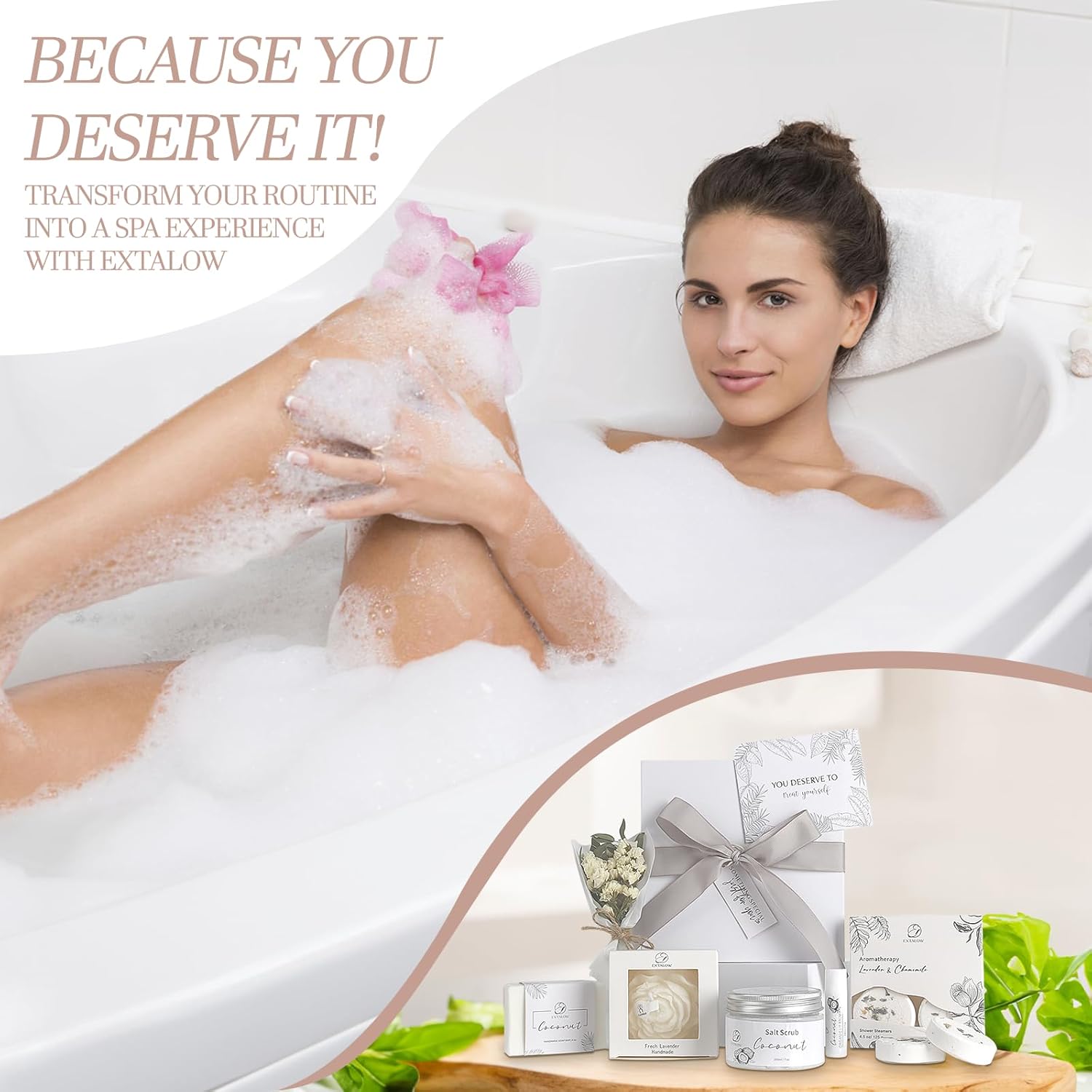 Spa Gifts for Women Bath and Body Gift Basket Mothers Day Gifts Coconut Lavender Home Spa Set Self Care Gift for Mom Sister Her Wife Birthday Gifts Spa Kit Care Package Thank You Gift - Image 6